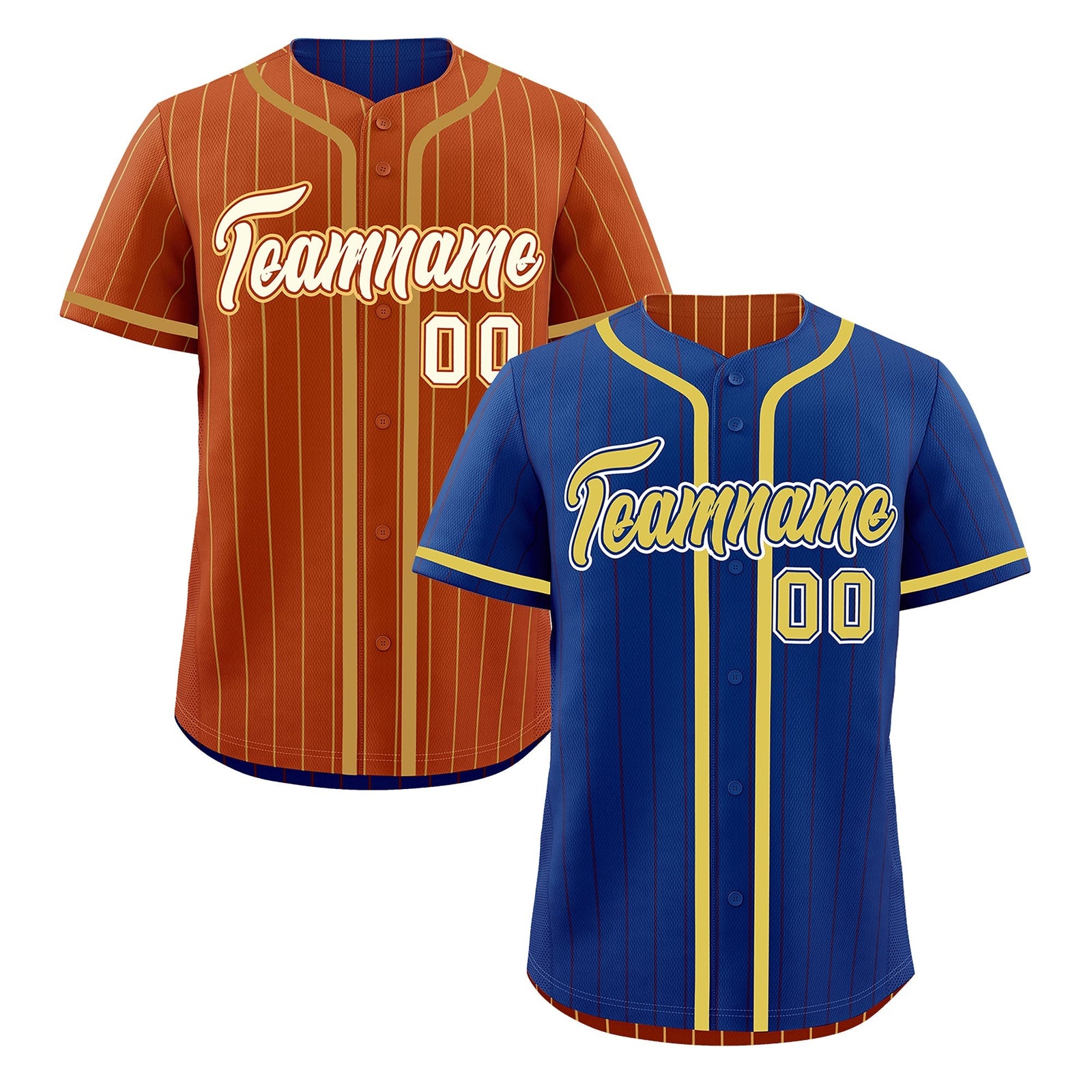Custom Royal Blue Dark Orange Reversible Gradient Fashion Lightweight Baseball Jersey| KXKSHOP