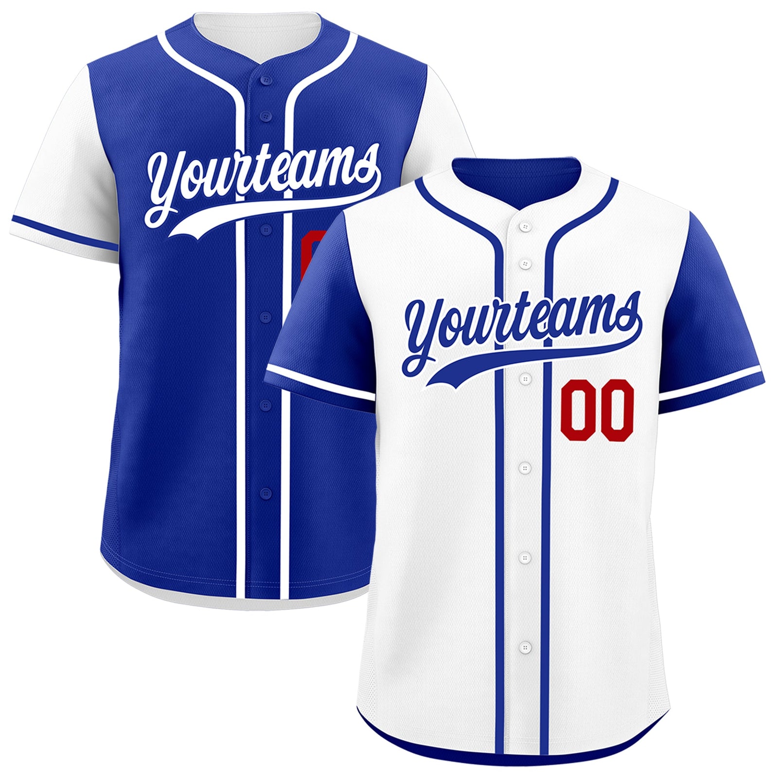 Custom Royal Blue White Reversible Raglan Sleeves Baseball Jersey| KXKSHOP