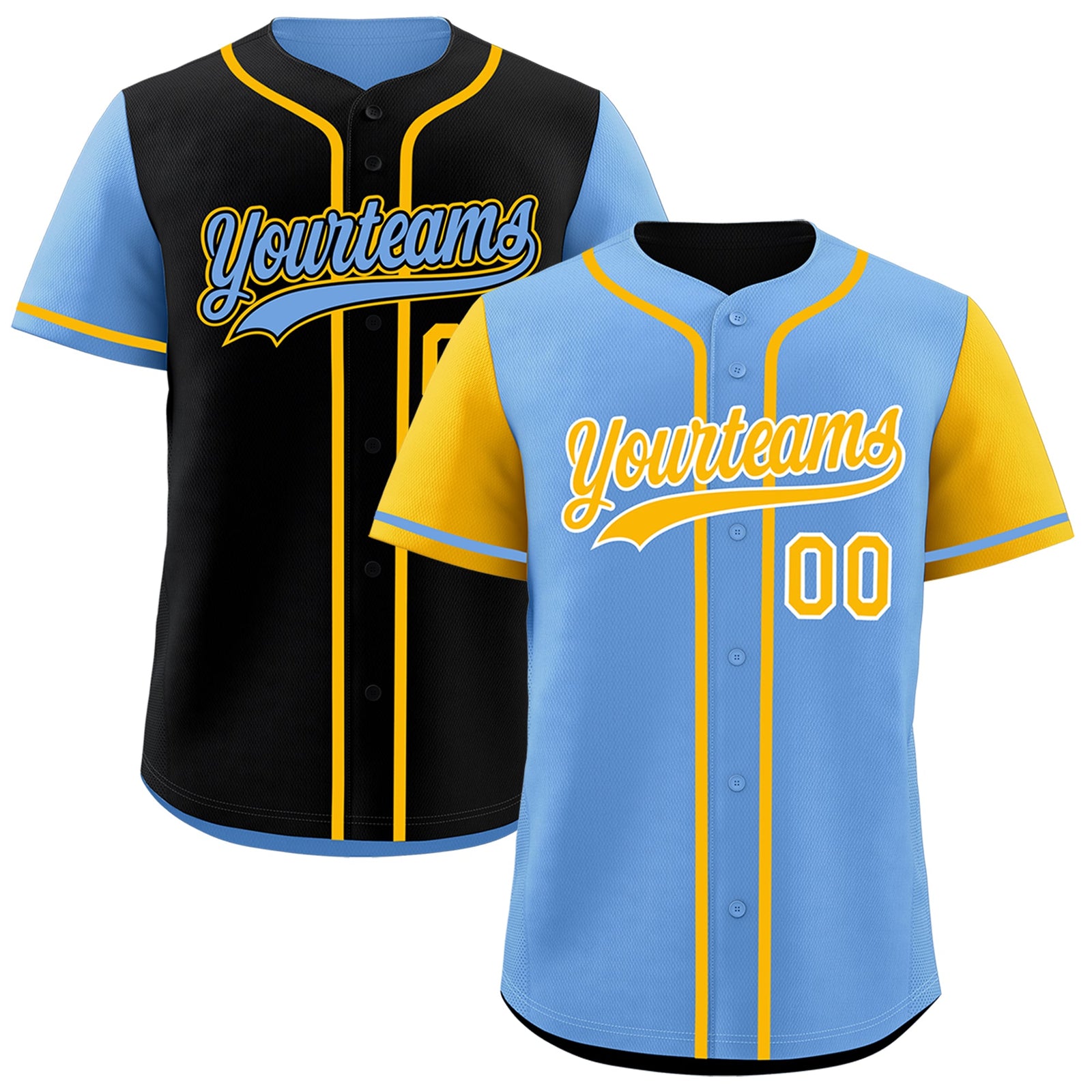 Custom Navy White Light Blue Reversible Raglan Sleeves Baseball Jersey| KXKSHOP