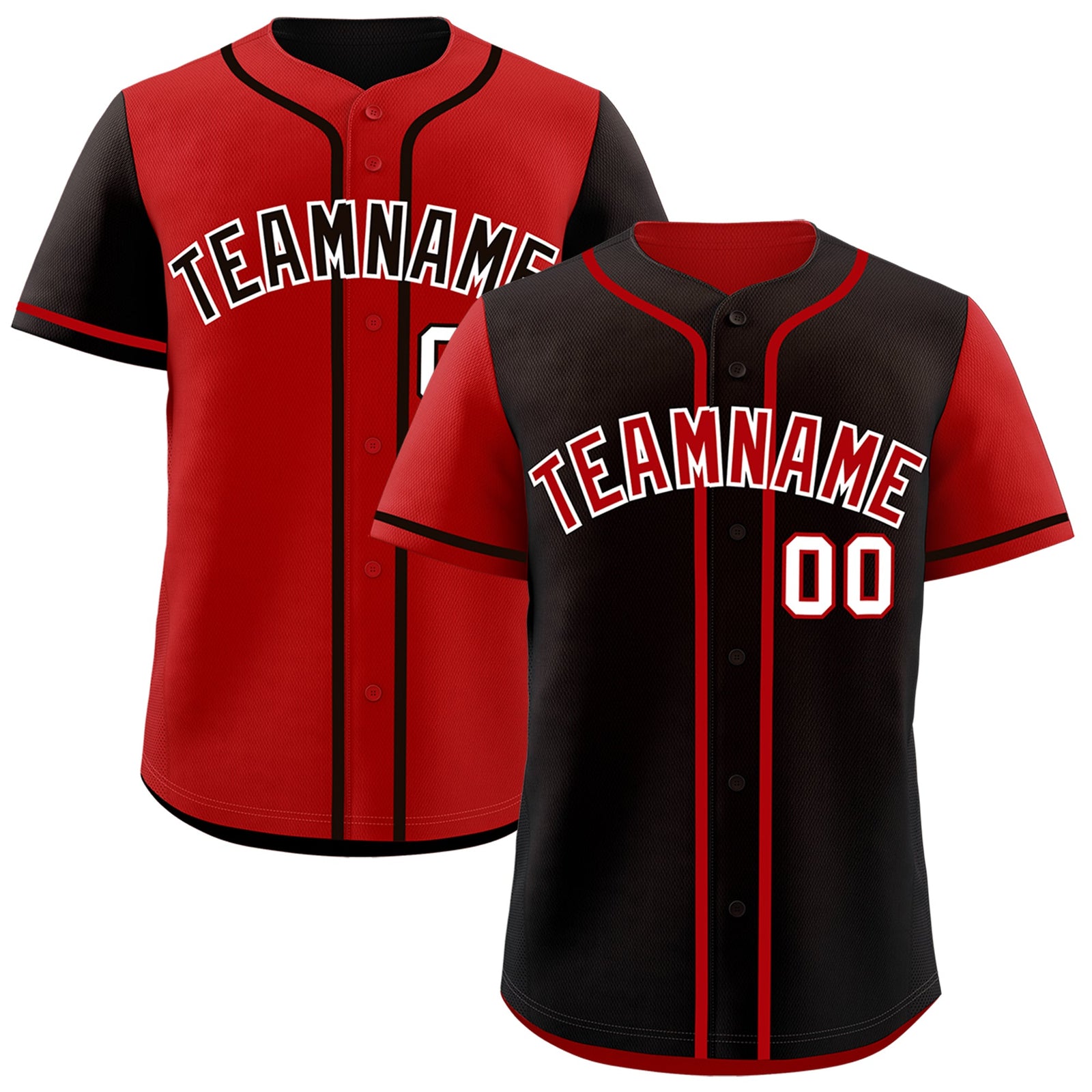 Custom Red Black Reversible Raglan Sleeves Baseball Jersey| KXKSHOP
