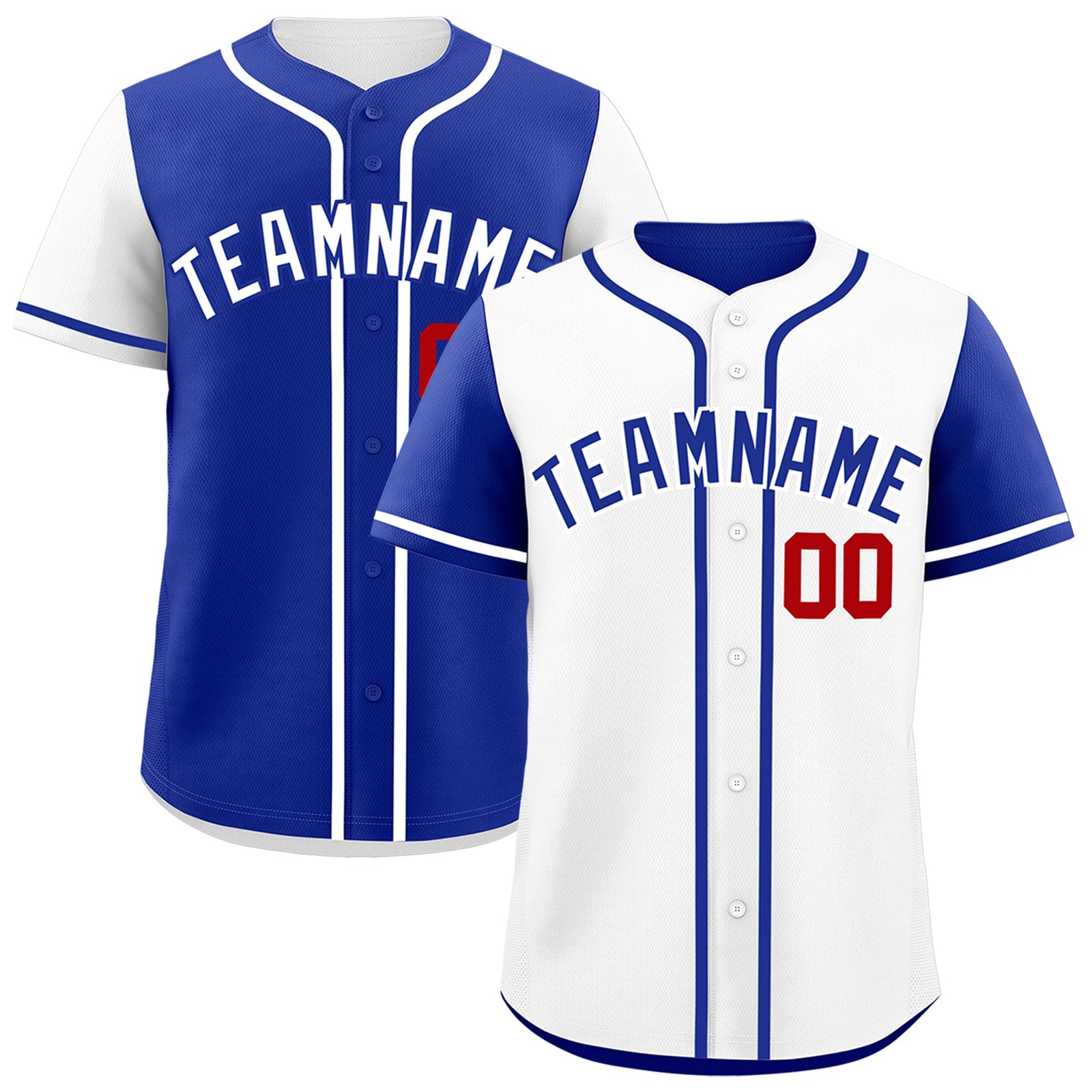 Custom Royal Blue White Reversible Raglan Sleeves Baseball Jersey| KXKSHOP