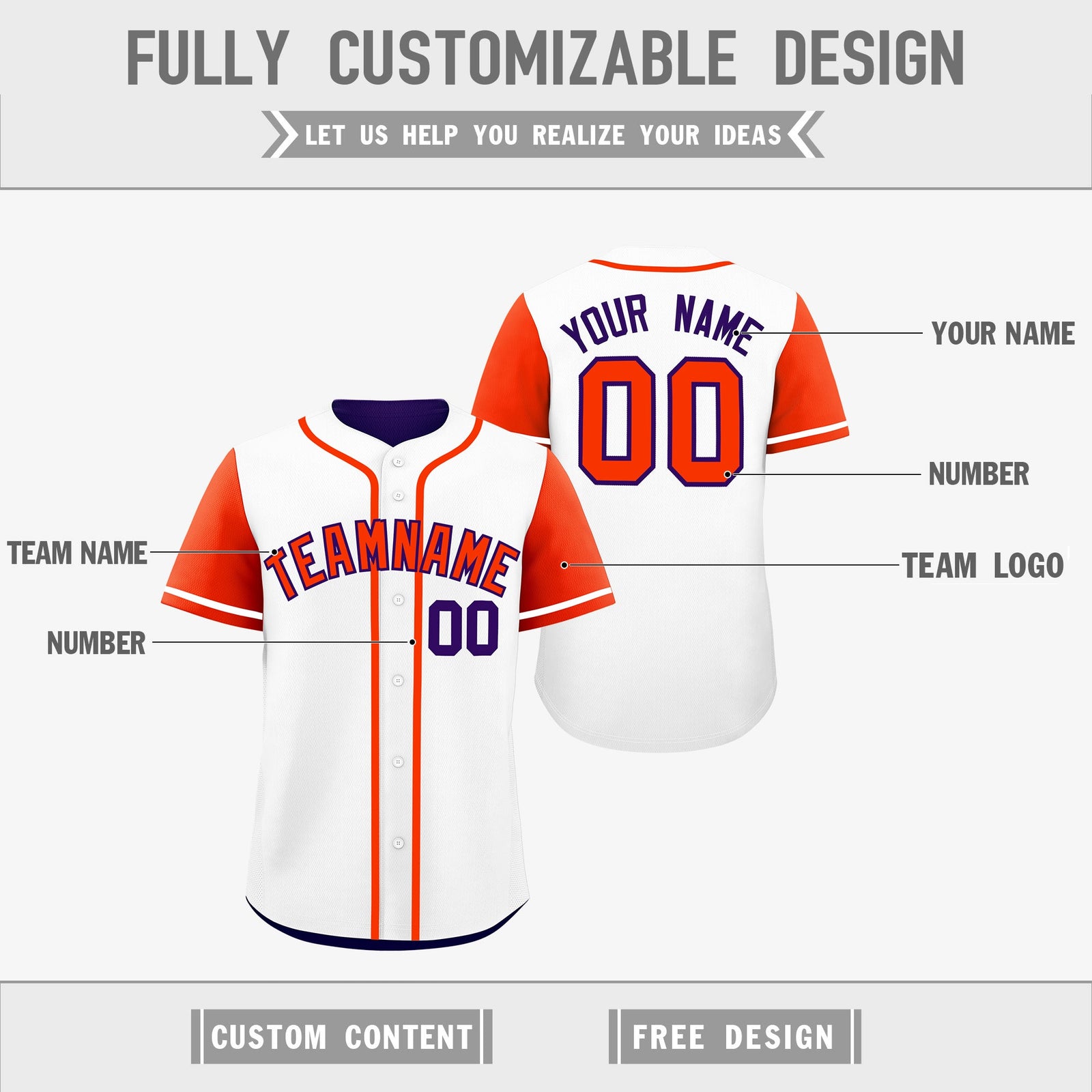 Custom Purple White Reversible Raglan Sleeves Baseball Jersey| KXKSHOP