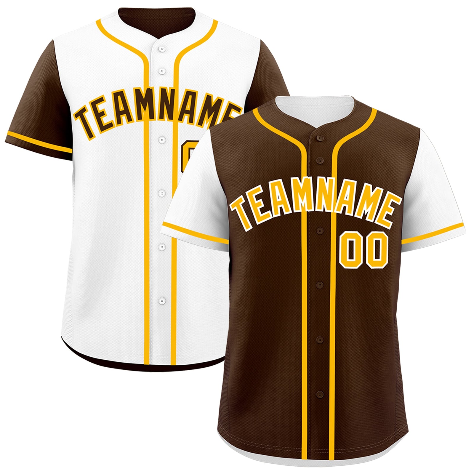 Custom Brown White Orange Reversible Raglan Sleeves Baseball Jersey| KXKSHOP