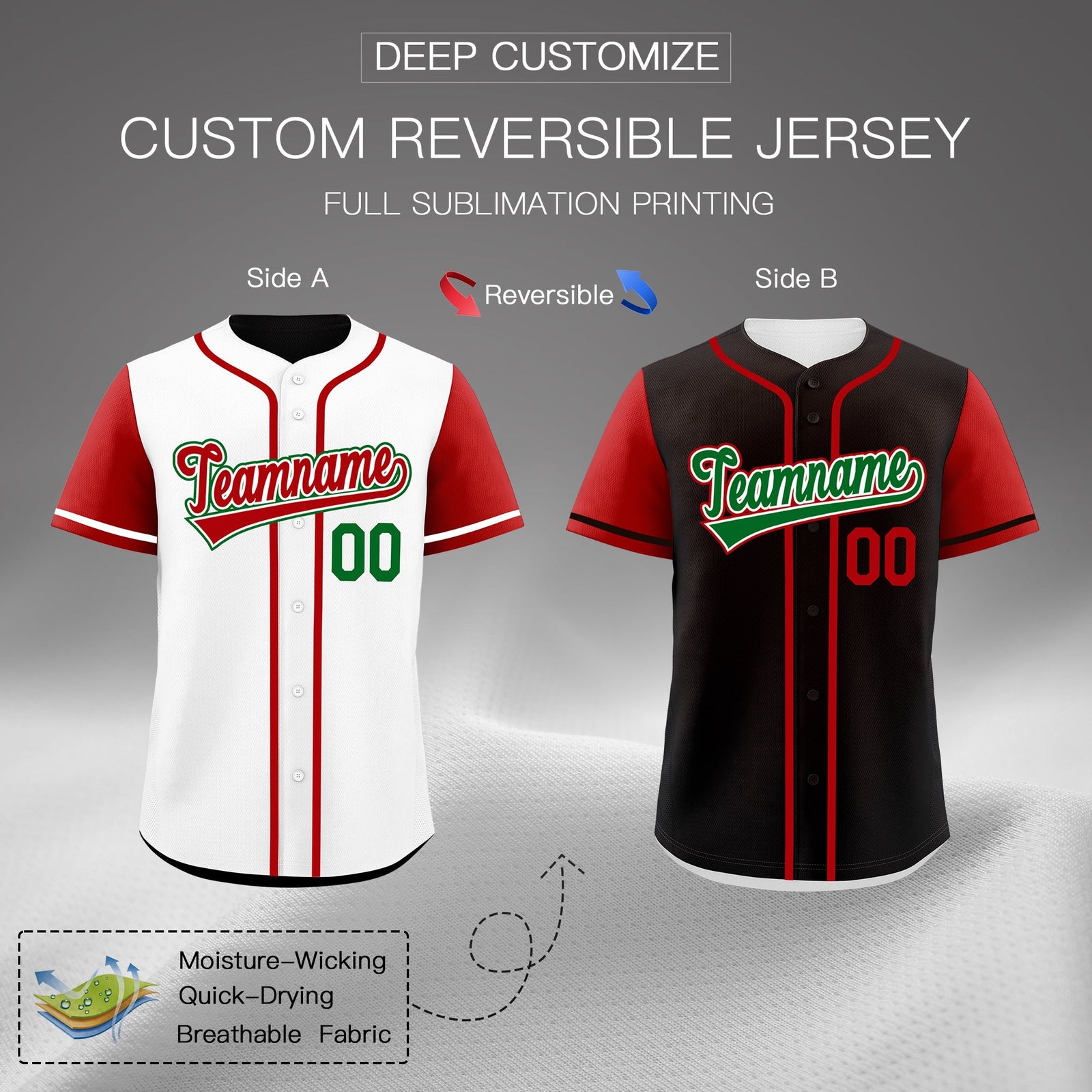 Custom Black White Reversible Raglan Sleeves Baseball Jersey| KXKSHOP
