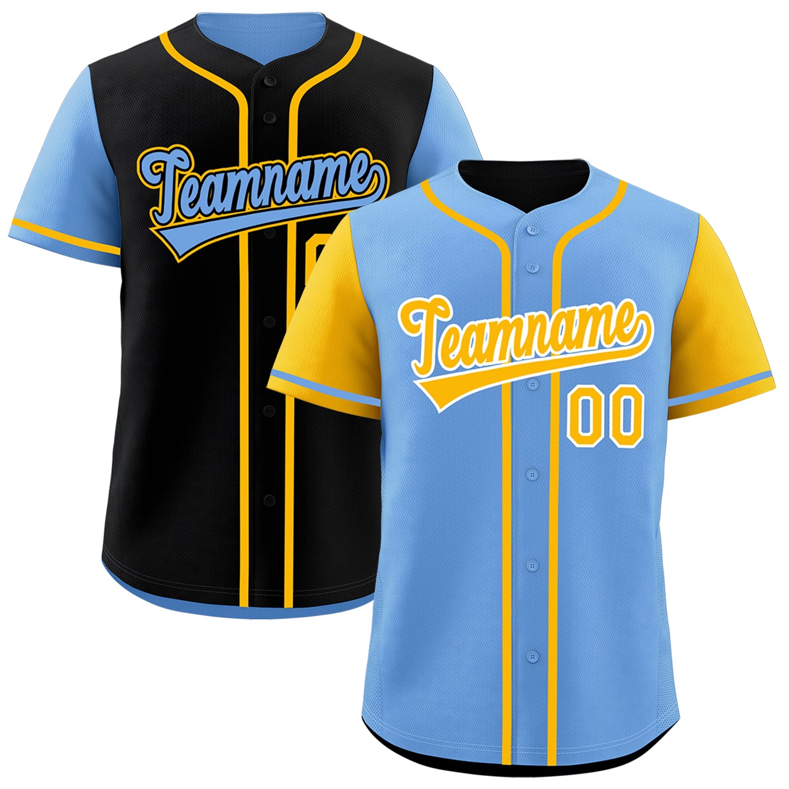 Custom Navy White Light Blue Reversible Raglan Sleeves Baseball Jersey| KXKSHOP