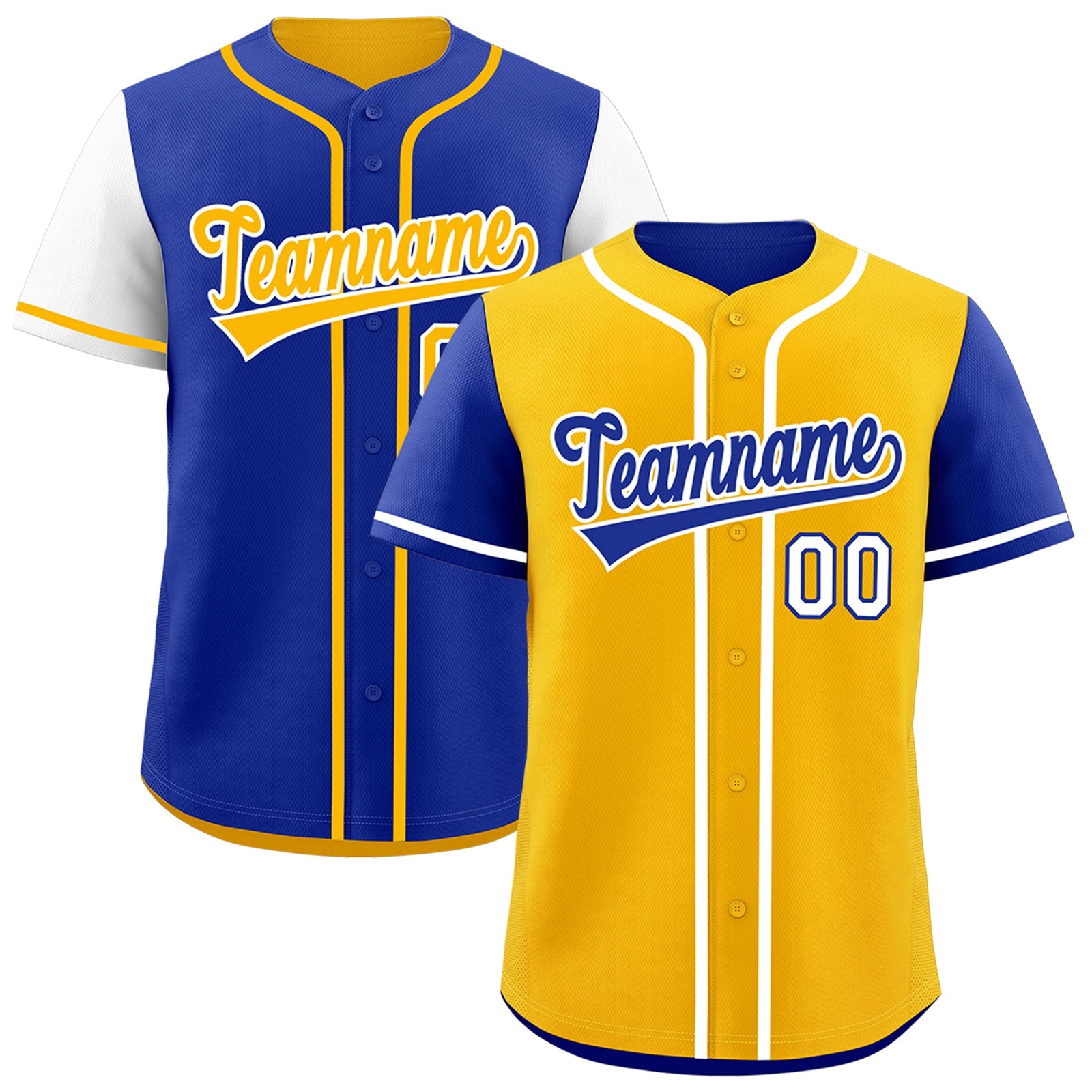 Custom Crimson Navy Yellow Reversible Raglan Sleeves Baseball Jersey| KXKSHOP