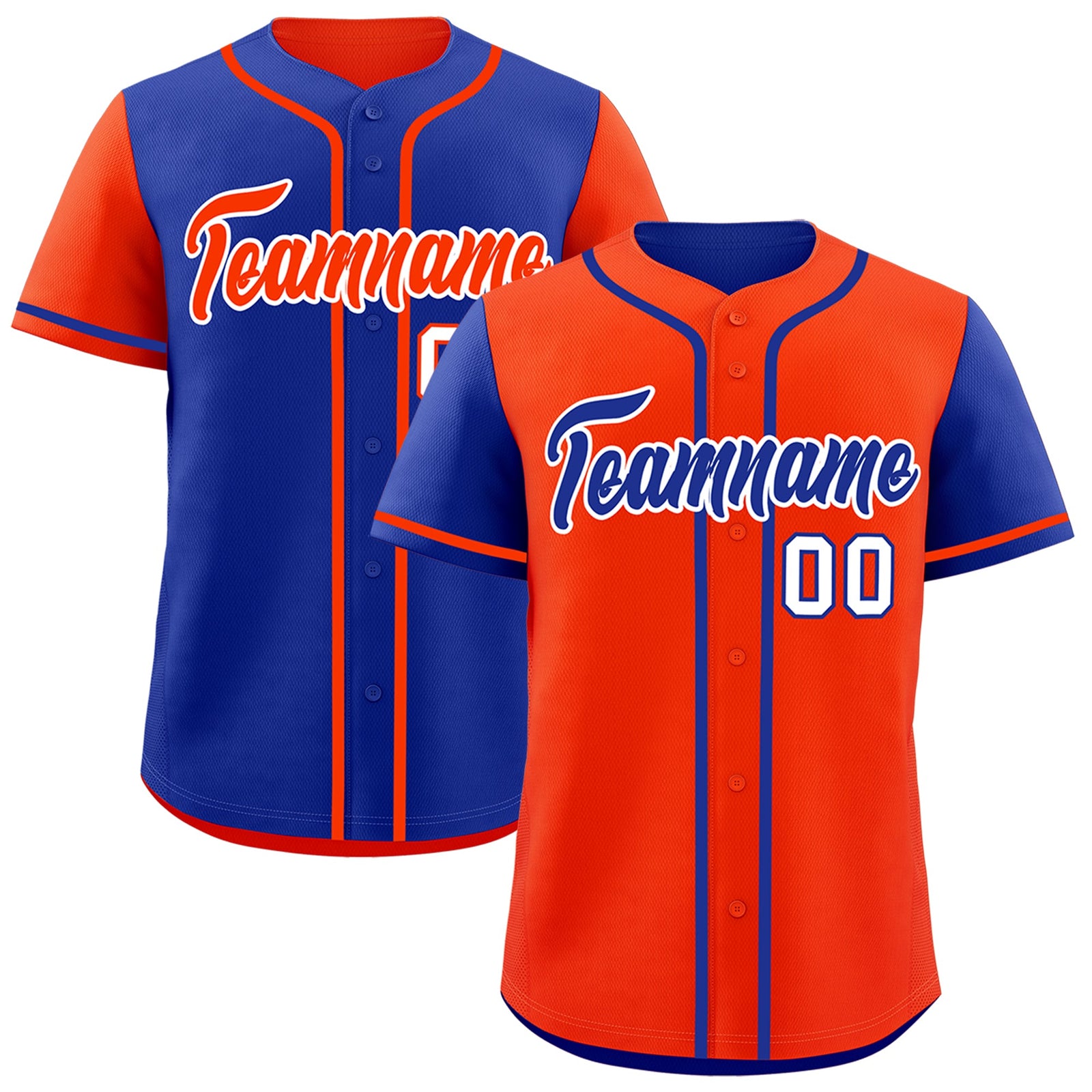 Custom Royal Blue Orange Reversible Raglan Sleeves Baseball Jersey| KXKSHOP