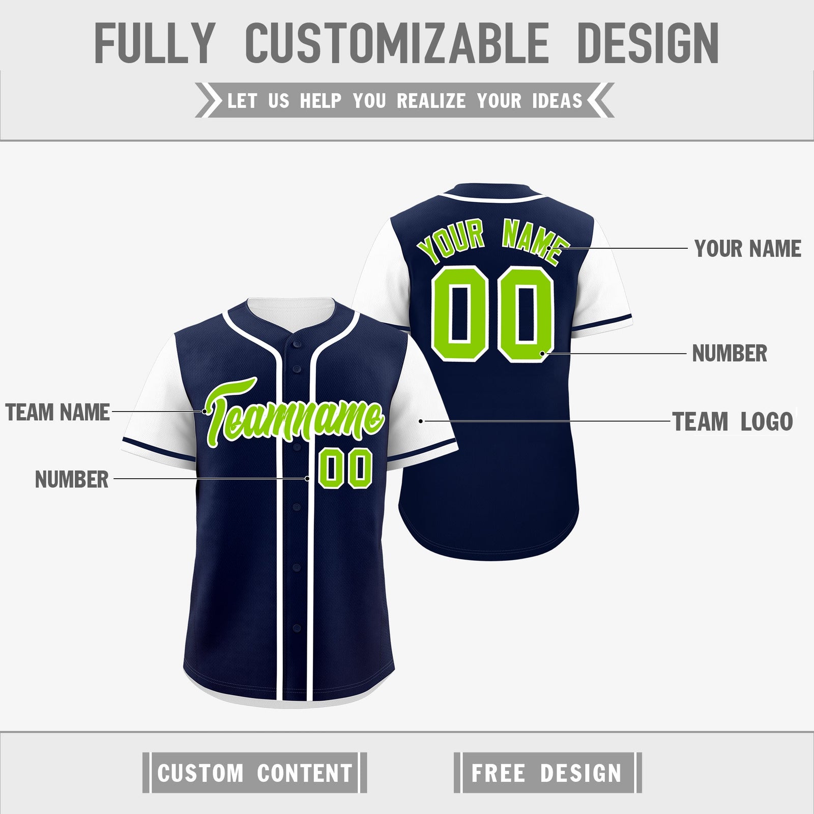 Custom White Navy Reversible Raglan Sleeves Baseball Jersey| KXKSHOP