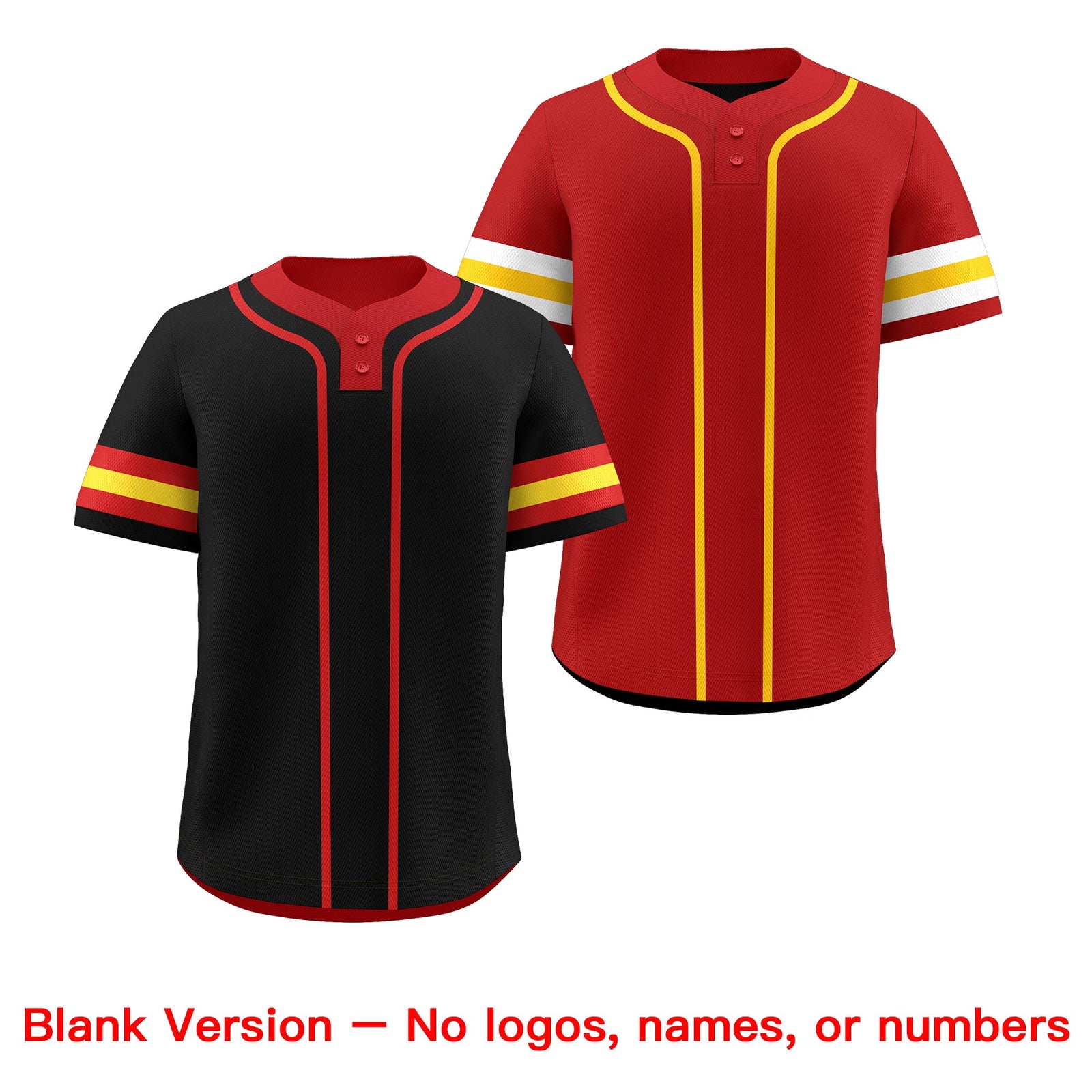 Custom Red Gold White Reversible Classic Style Two-Button Baseball Jersey| KXKSHOP