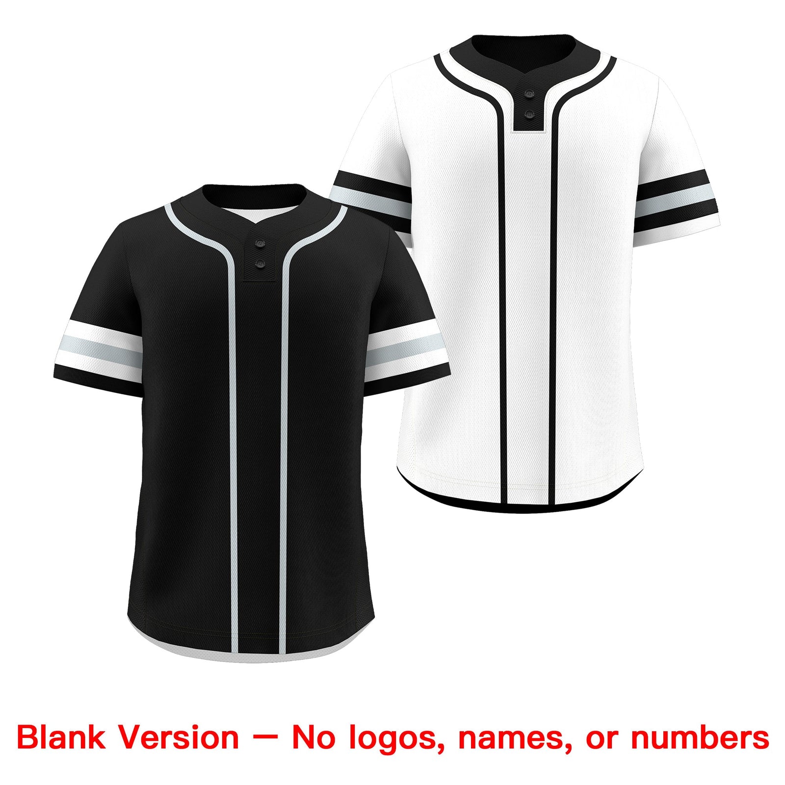 Custom White Silver Black Reversible Classic Style Two-Button Baseball Jersey| KXKSHOP