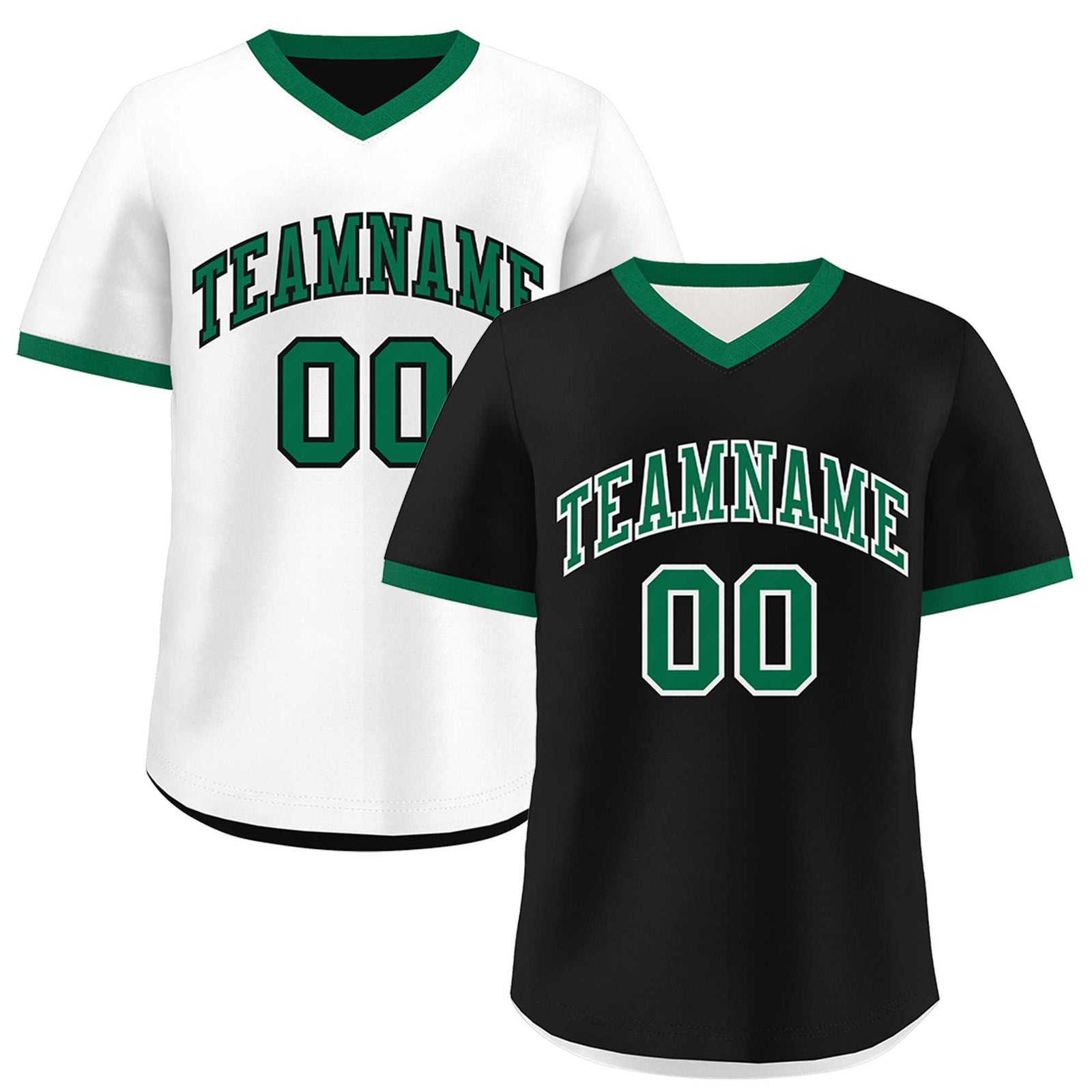 Custom White Black Kelly Green Reversible Classic Style Breathable Baseball Jersey| KXKSHOP