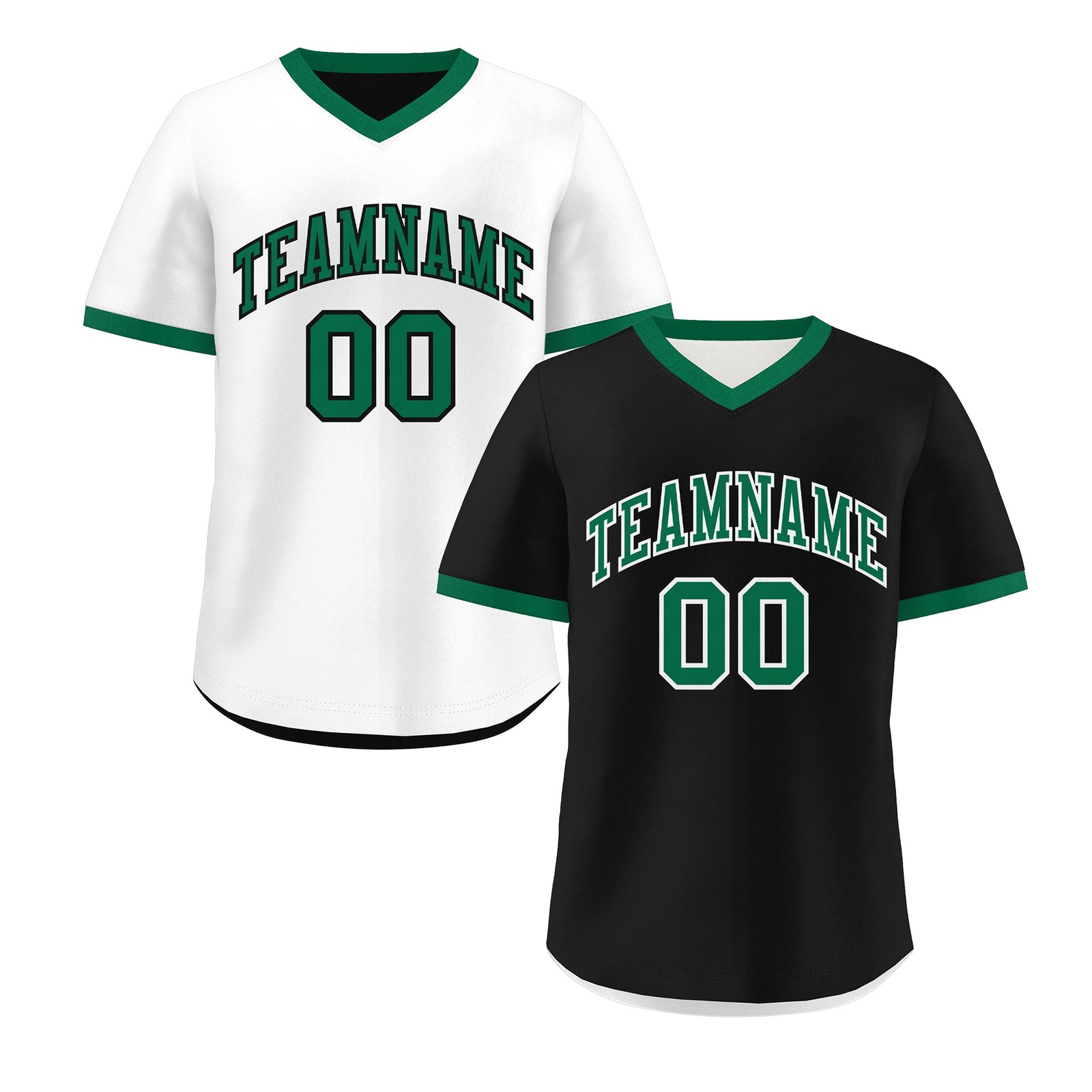 Custom White Black Kelly Green Reversible Classic Style Breathable Baseball Jersey| KXKSHOP