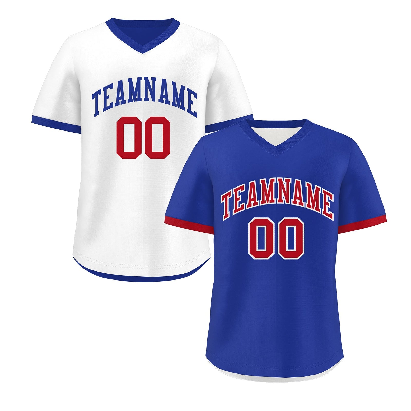 Custom Royal Blue White Red Reversible Classic Style Breathable Baseball Jersey| KXKSHOP