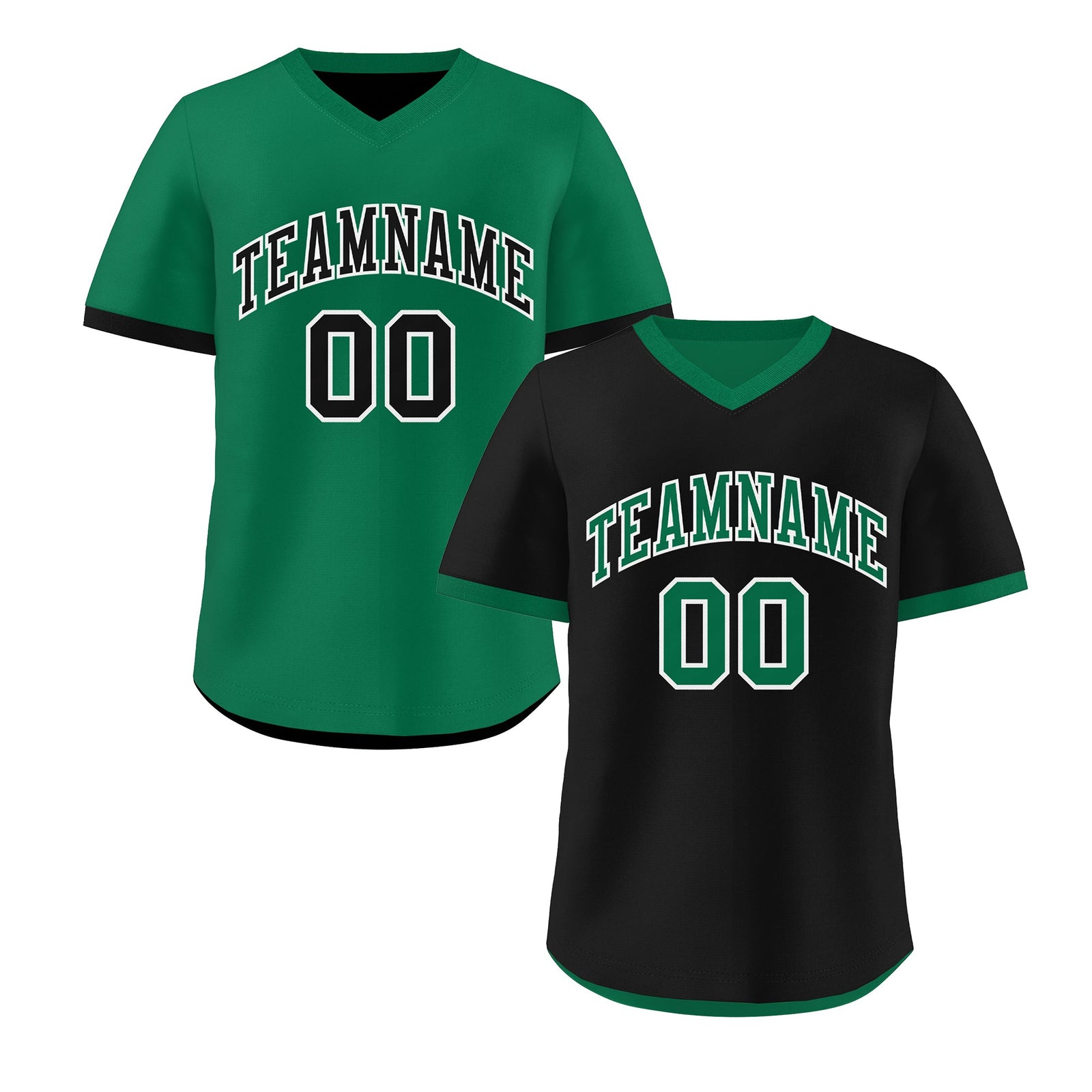 Custom Kelly Green Black Reversible Classic Style Lightweight Baseball Jersey| KXKSHOP