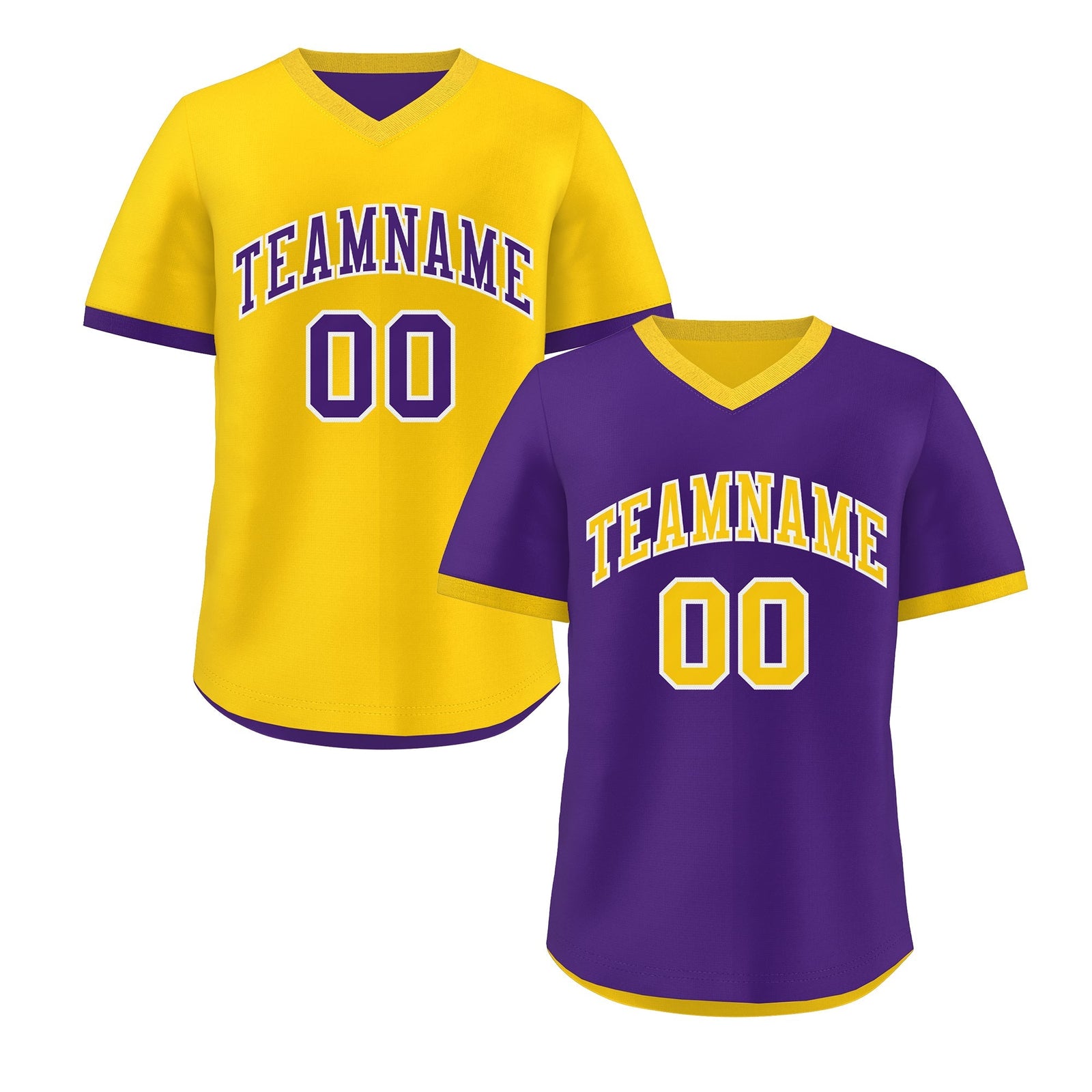 Custom Purple Gold Reversible Classic Style Breathable Baseball Jersey| KXKSHOP