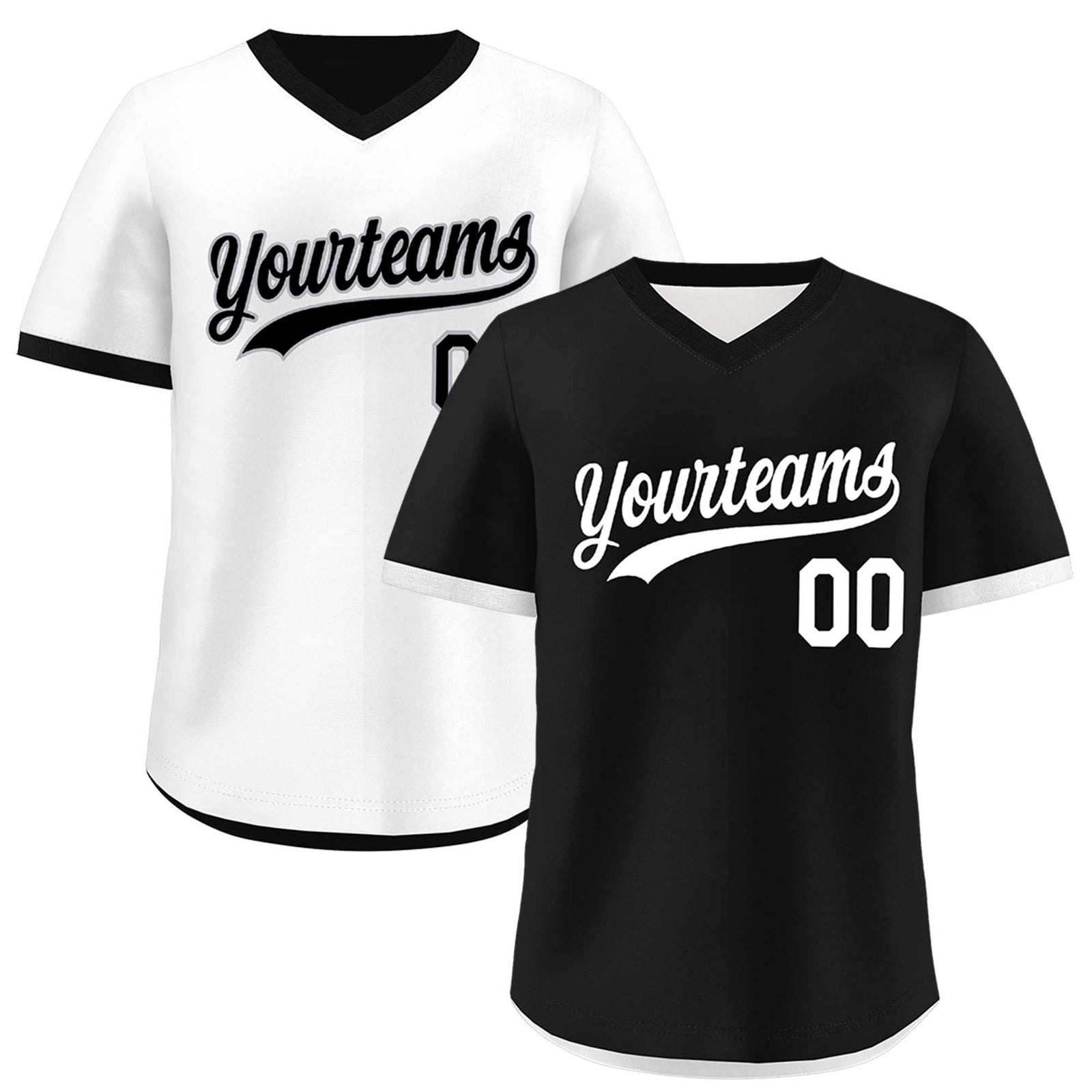 Custom Black White Reversible Classic Style Breathable Baseball Jersey| KXKSHOP