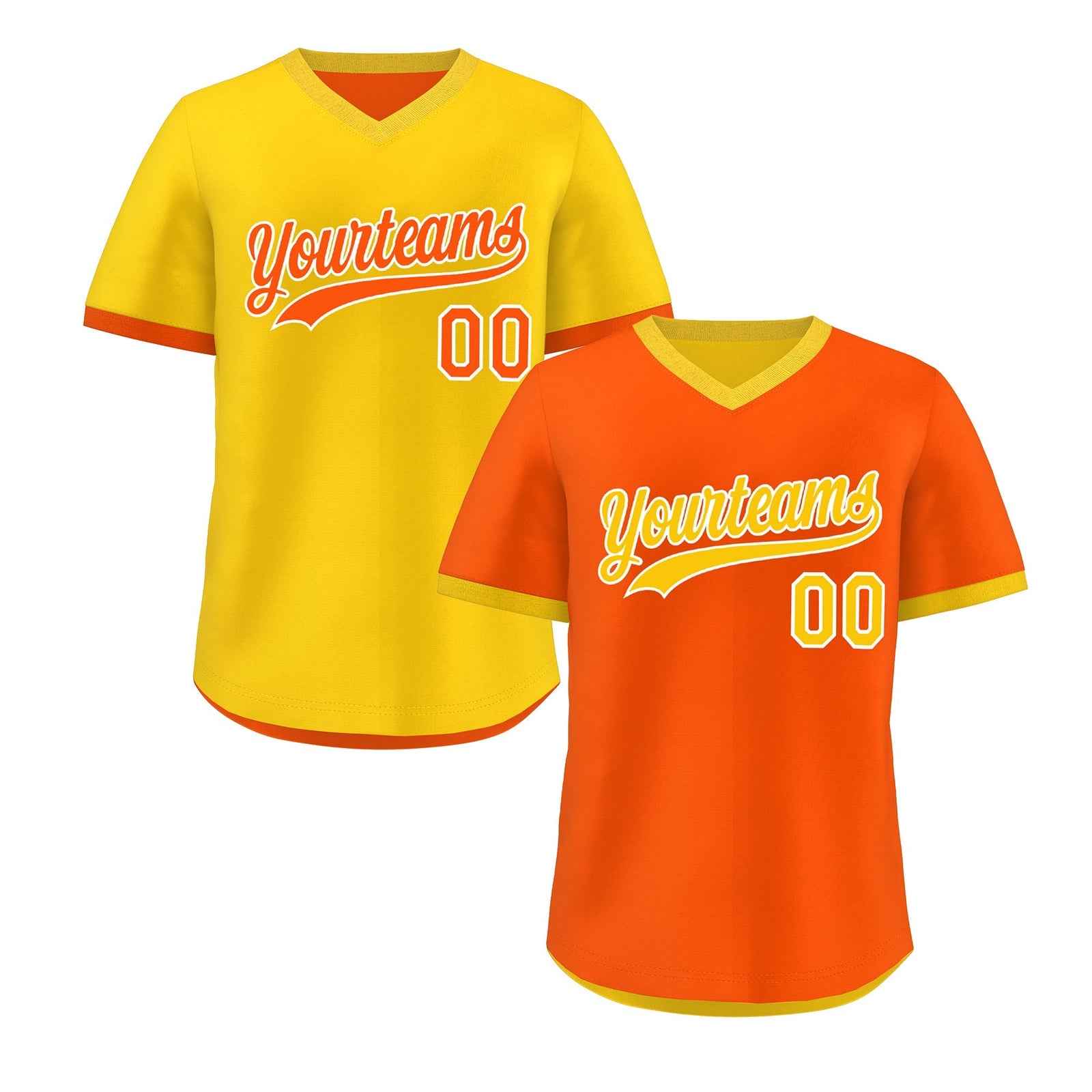Custom Gold Orange Reversible Classic Style Lightweight Baseball Jersey| KXKSHOP
