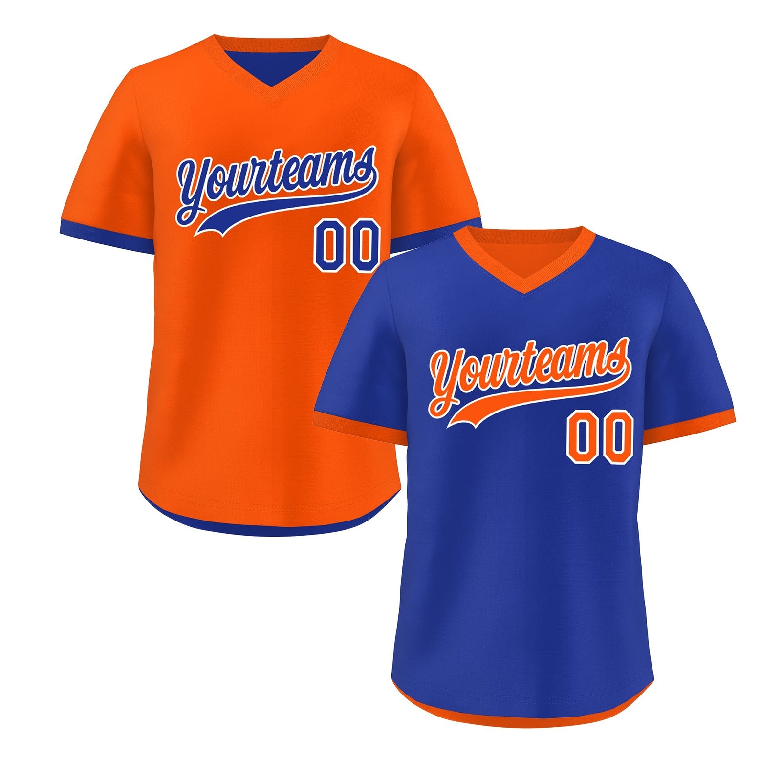 Custom Royal Blue Orange Reversible Classic Style Lightweight Baseball Jersey| KXKSHOP