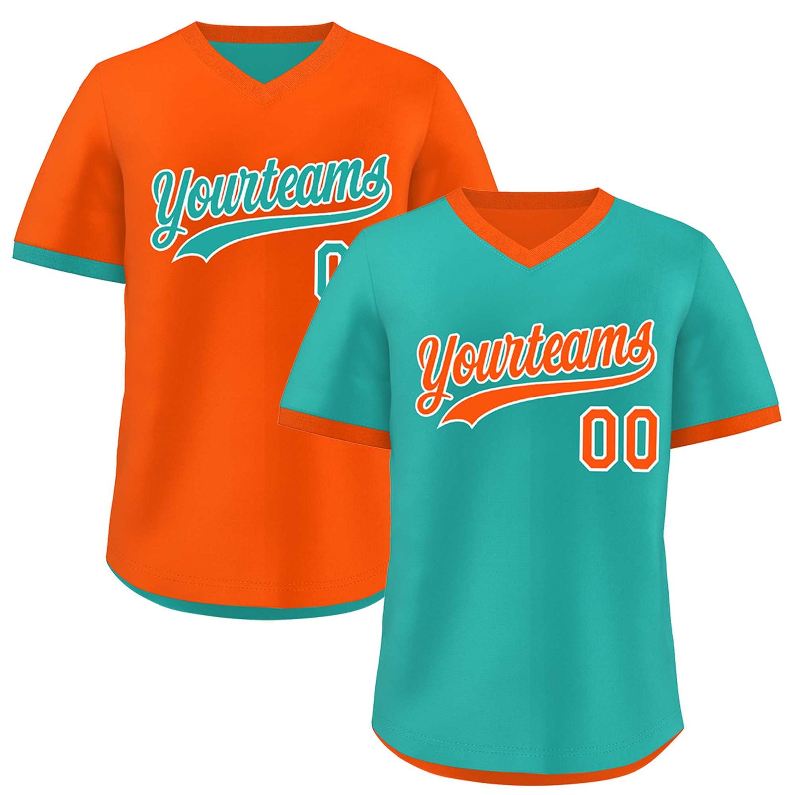 Custom Neon Green Orange Reversible Classic Style Breathable Baseball Jersey| KXKSHOP