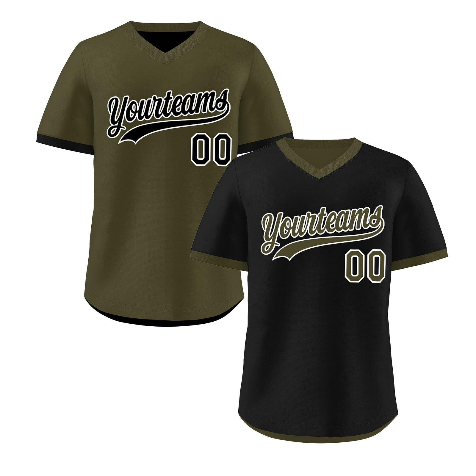 Custom Olive Black Reversible Classic Style Breathable Baseball Jersey| KXKSHOP