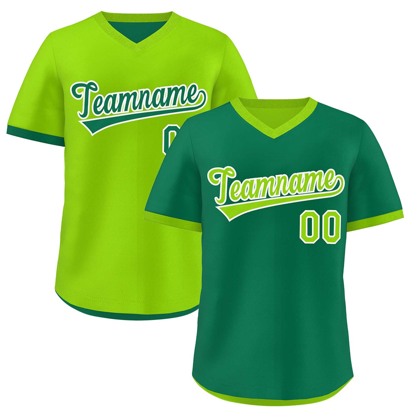 Custom Neon Green Kelly Green Reversible Classic Style Lightweight Baseball Jersey| KXKSHOP