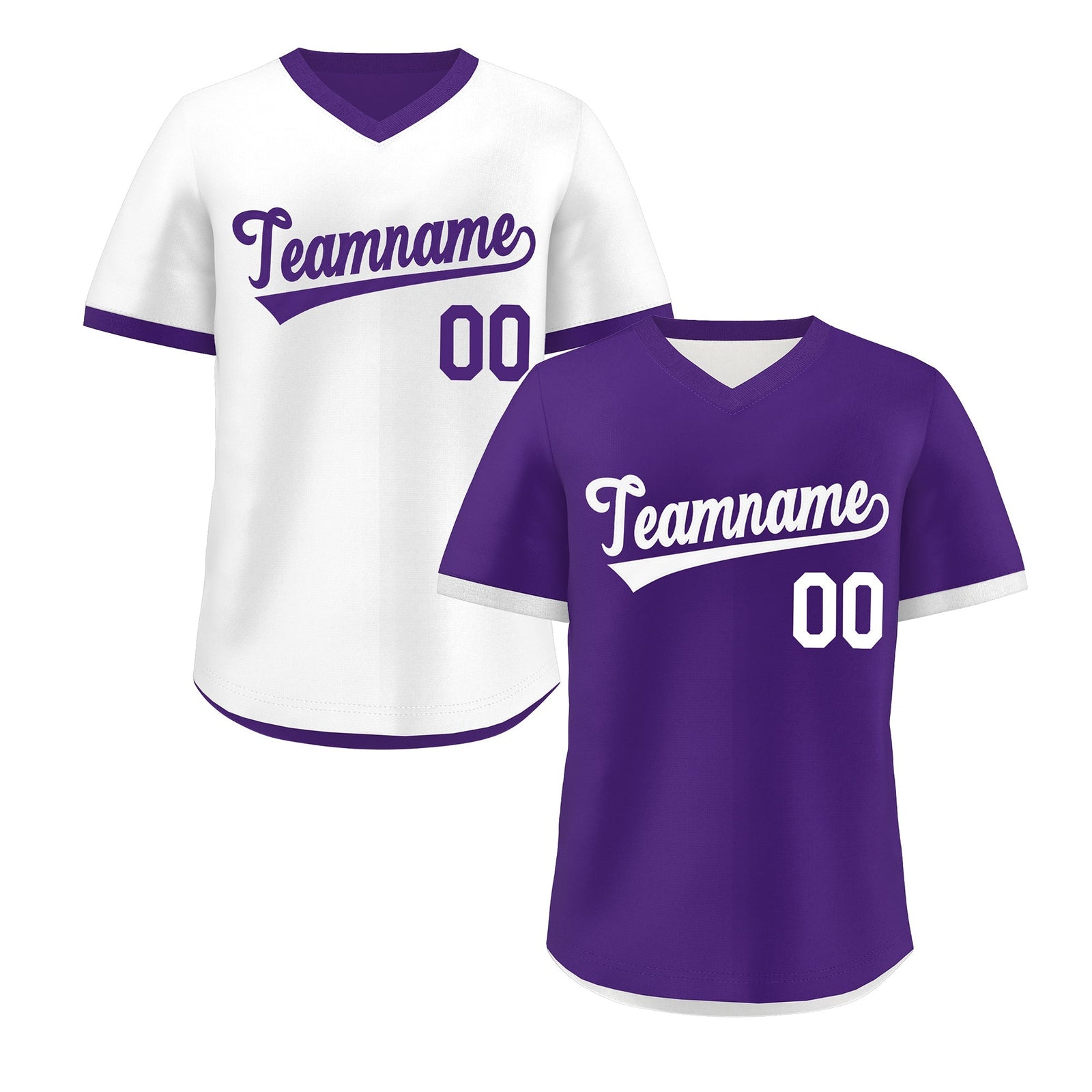 Custom Purple White Reversible Classic Style Breathable Baseball Jersey| KXKSHOP