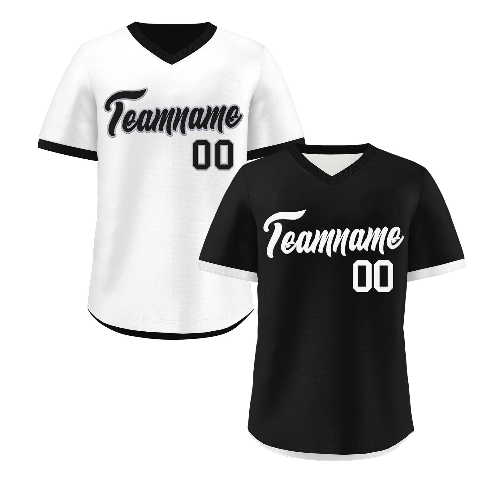 Custom Black White Reversible Classic Style Breathable Baseball Jersey| KXKSHOP