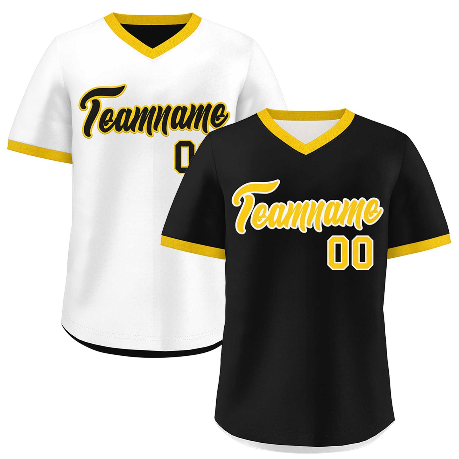 Custom White Black Gold Reversible Classic Style Lightweight Baseball Jersey| KXKSHOP