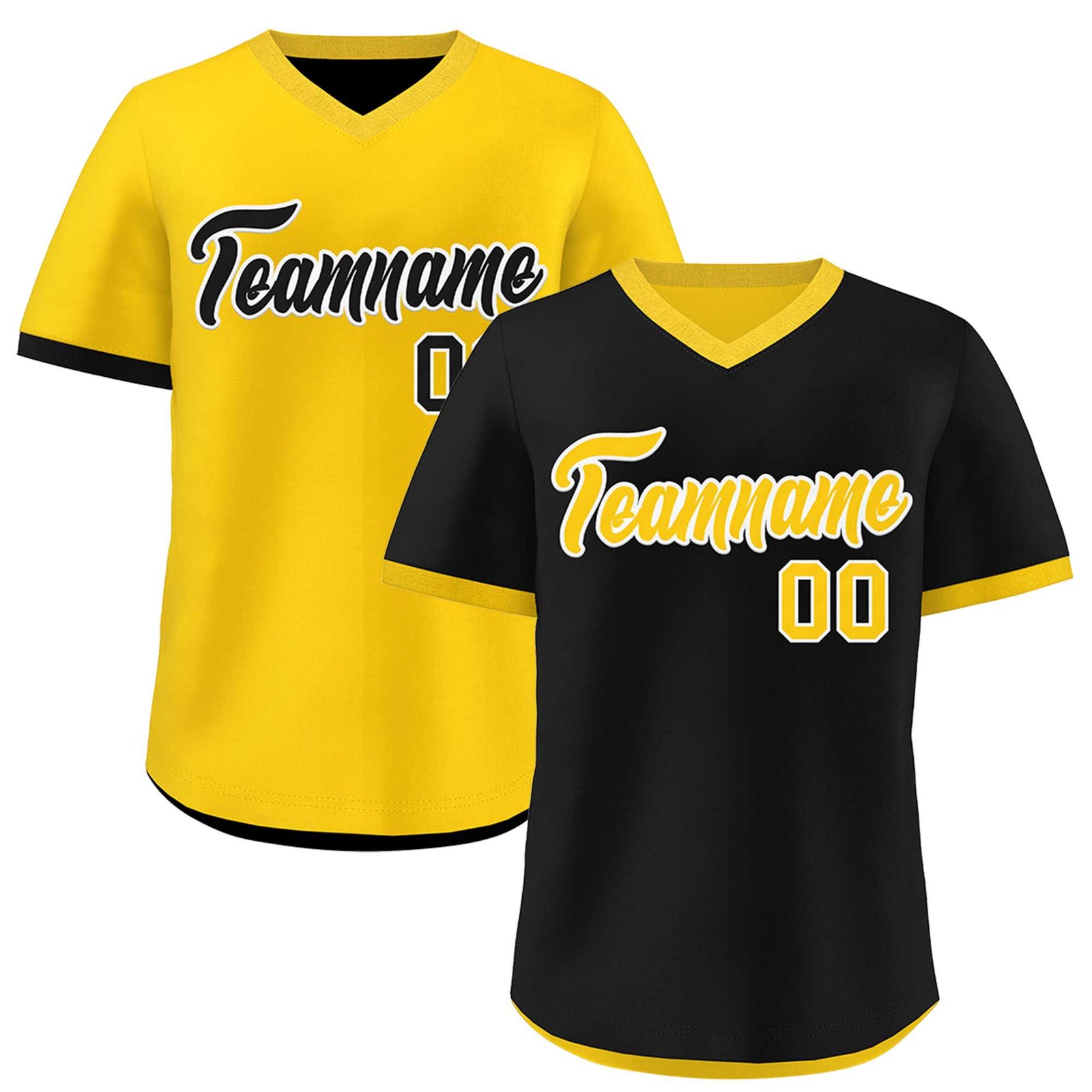 Custom Gold Black Reversible Classic Style Quick Dry Baseball Jersey| KXKSHOP