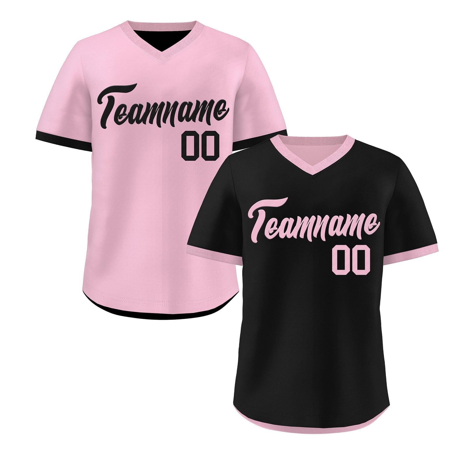Custom Light Pink Black Reversible Classic Style Breathable Baseball Jersey| KXKSHOP
