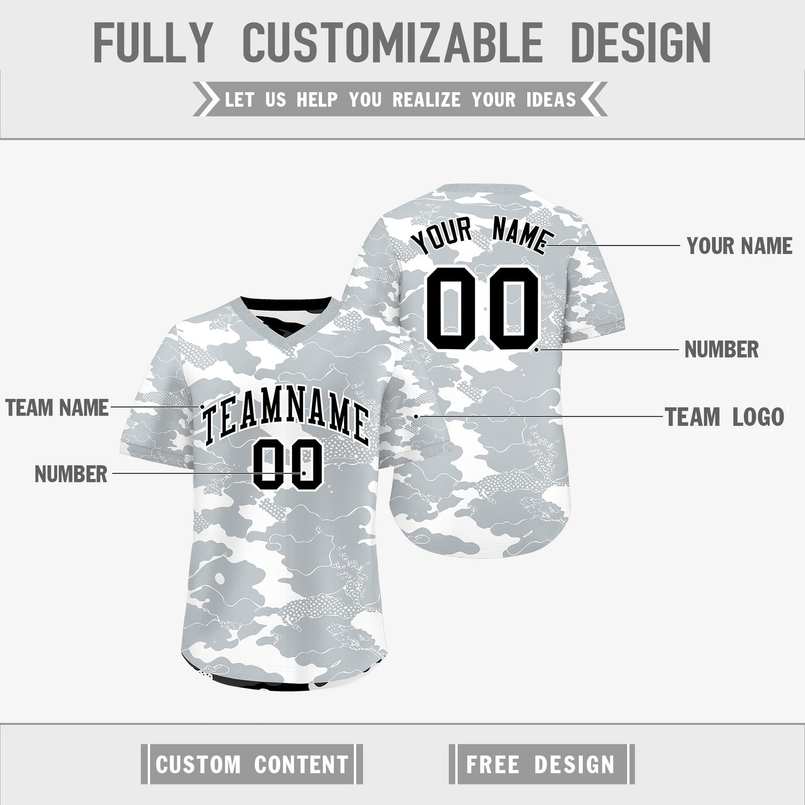Custom White Black Reversible Camo Breathable Baseball Jersey| KXKSHOP