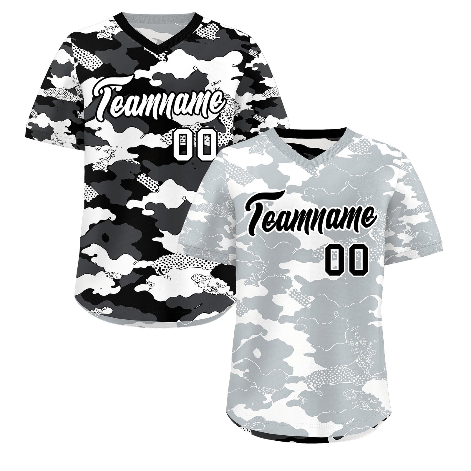 Custom White Black Reversible Camo Breathable Baseball Jersey| KXKSHOP