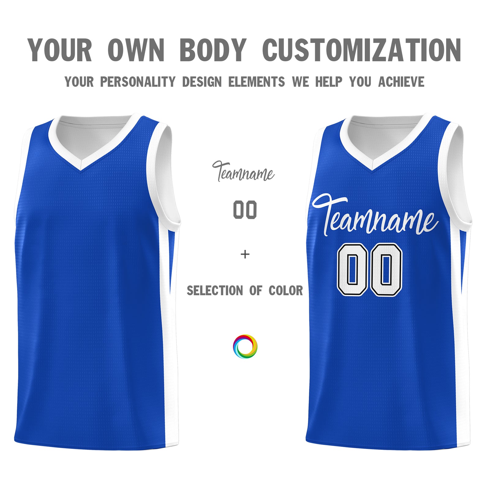 Custom Blue White Classic Tops Mesh Sport Basketball Jersey