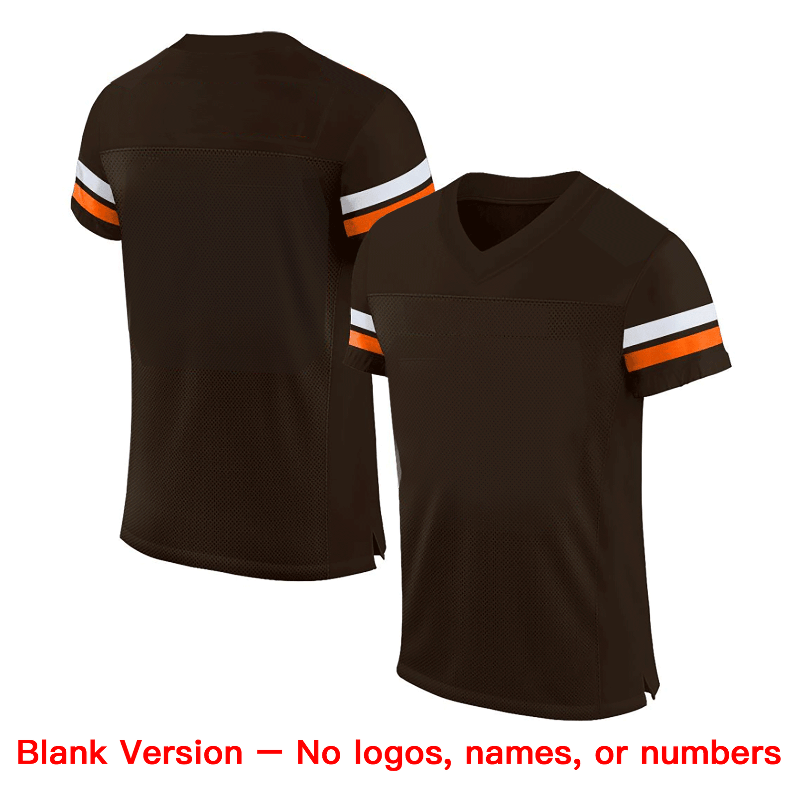 Custom Brown White-Orange Classic Style Mesh Authentic Football Jersey