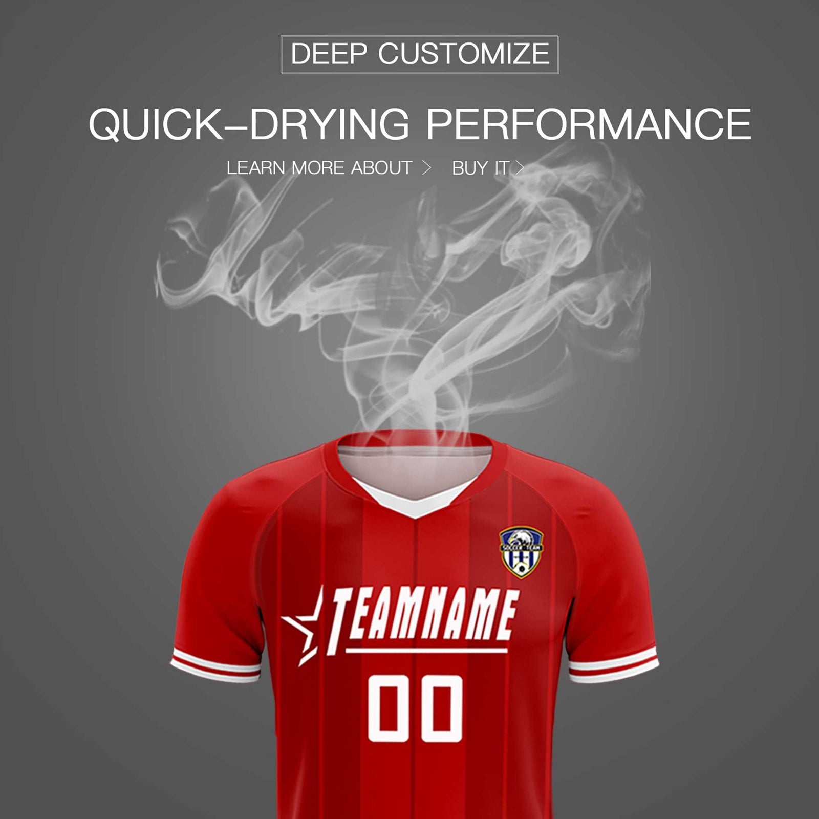 Custom Red Classic Striped Personalized Soccer Tops/Sets Jersey