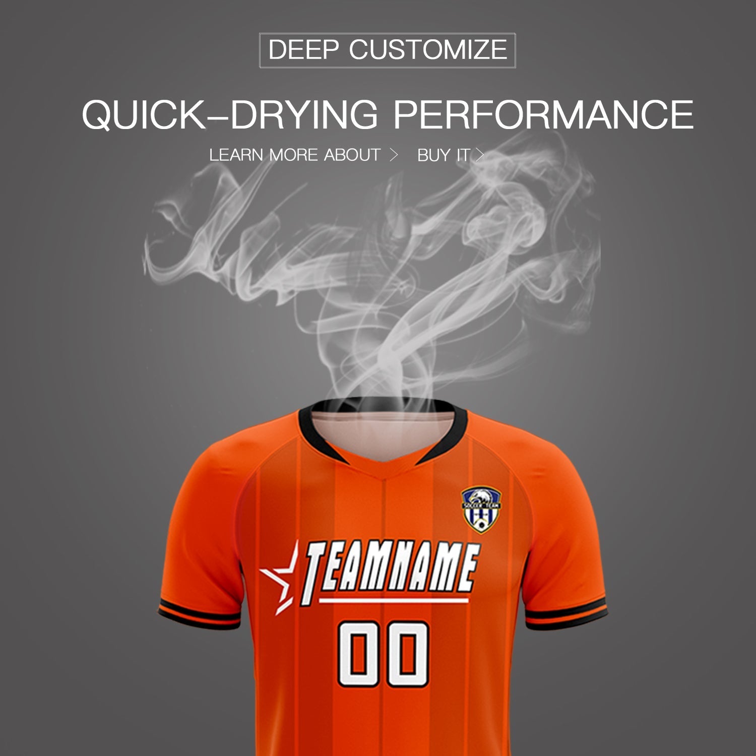 Custom Orange Classic Striped Personalized Soccer Tops/Sets Jersey
