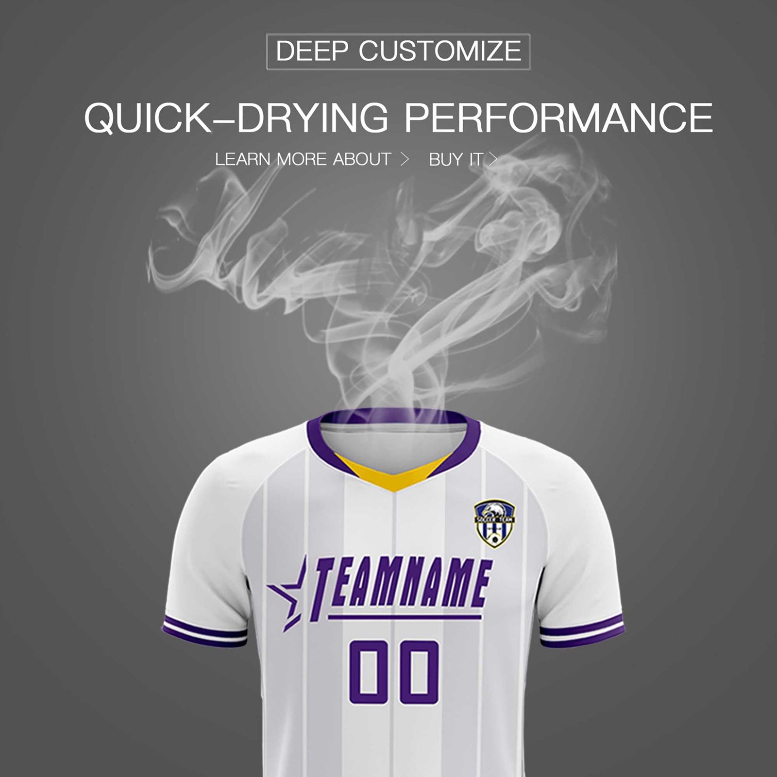 Custom White Classic Striped Personalized Soccer Tops/Sets Jersey