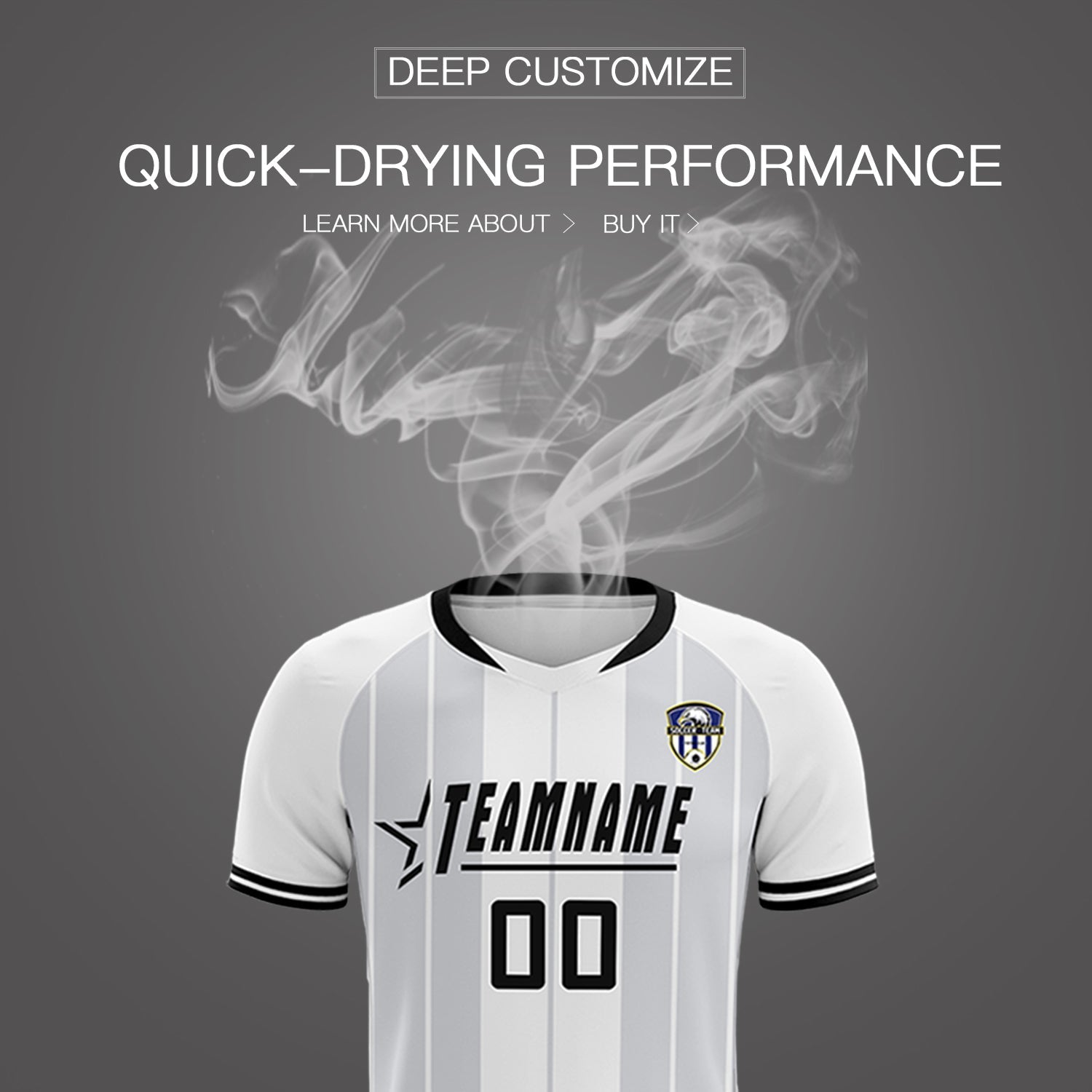 Custom White Classic Striped Personalized Soccer Tops/Sets Jersey