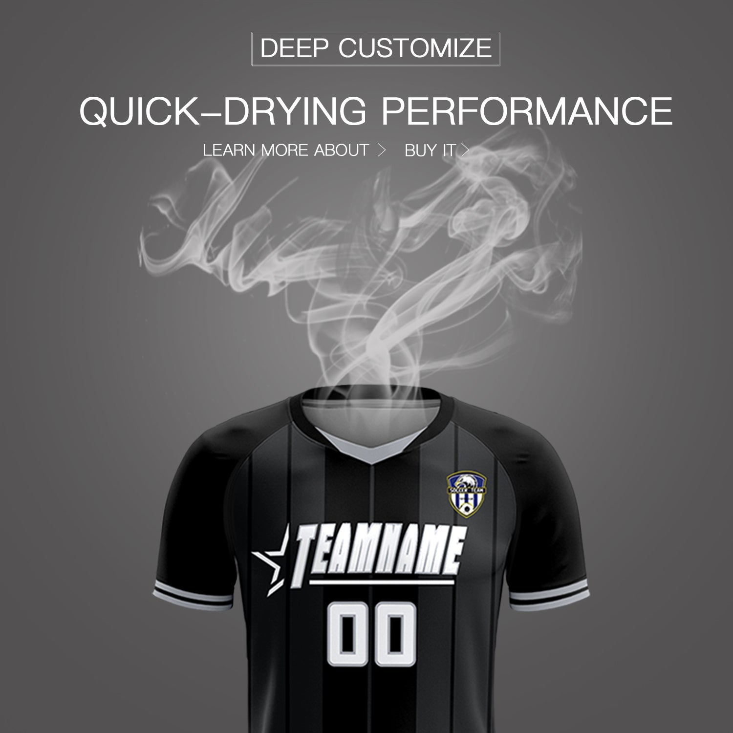 Custom Black Classic Striped Personalized Soccer Tops/Sets Jersey