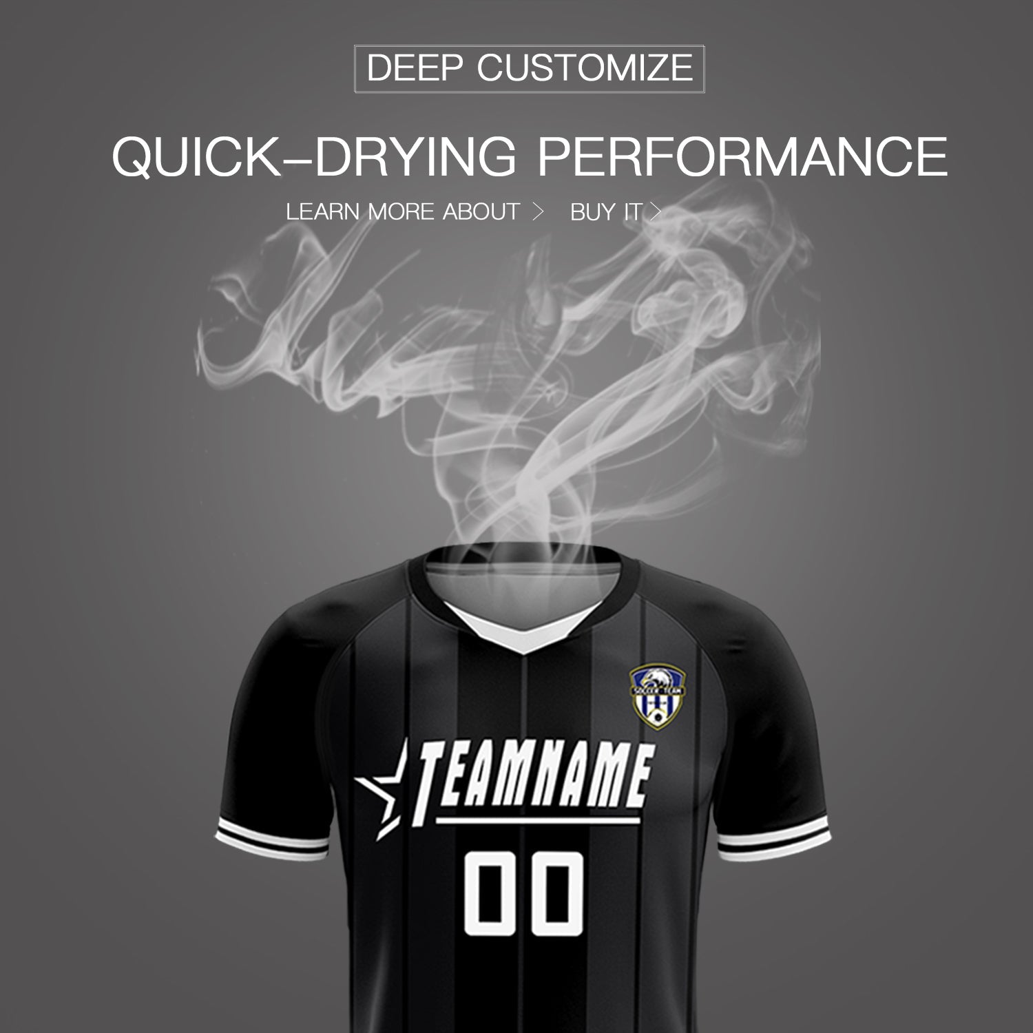Custom Black Classic Striped Personalized Soccer Tops/Sets Jersey