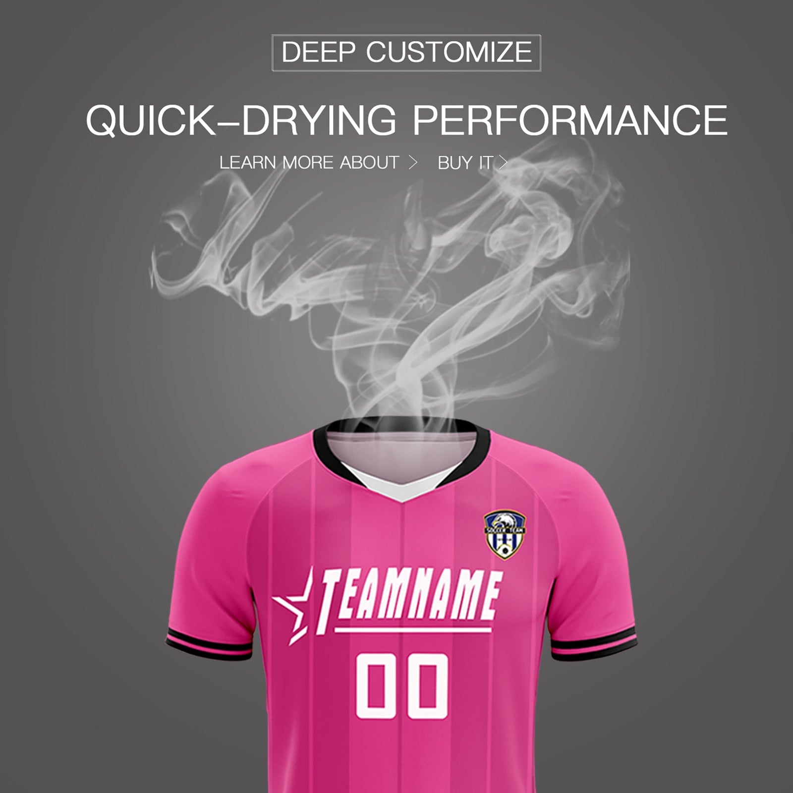Custom Pink Classic Striped Personalized Soccer Tops/Sets Jersey