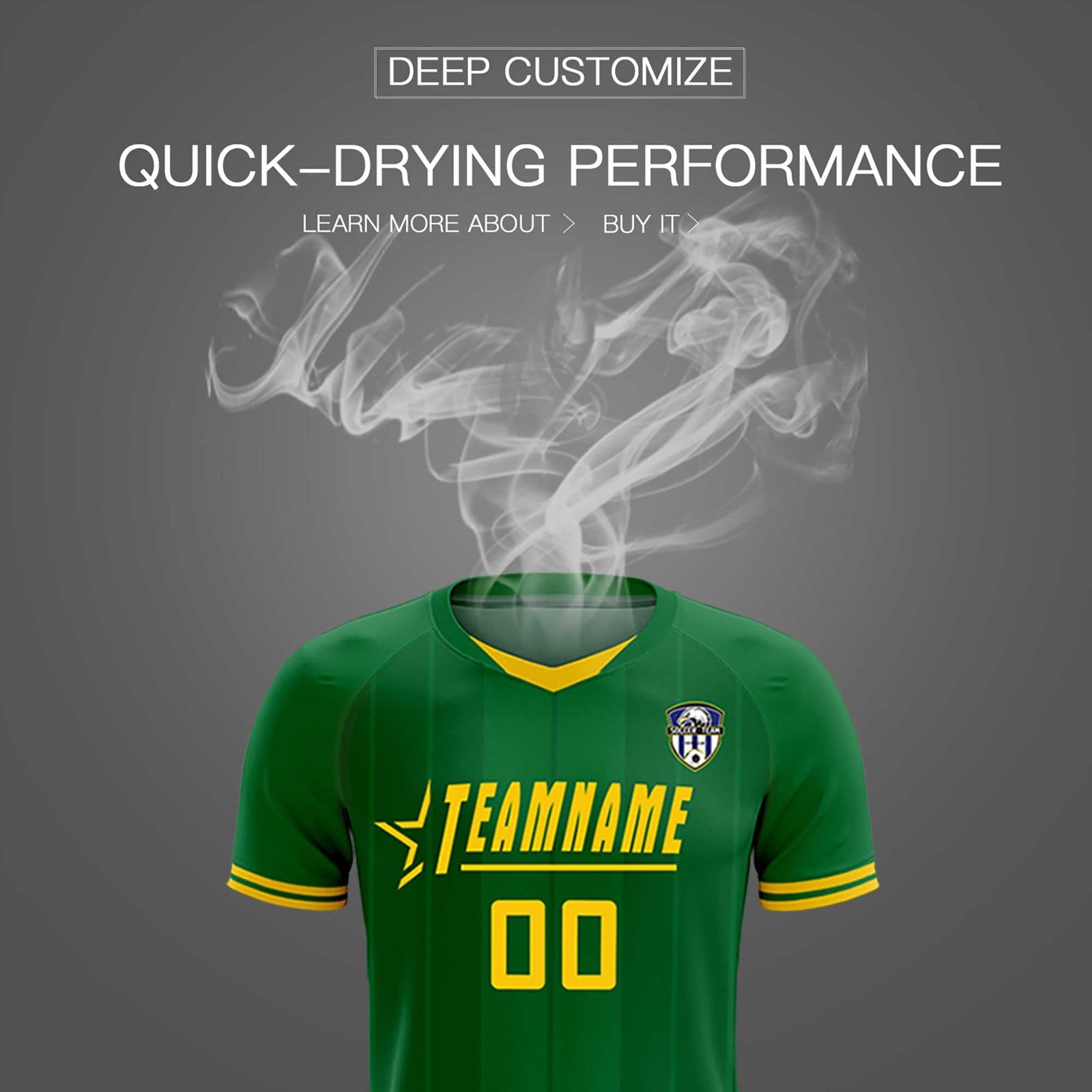 Custom Kelly Green Classic Striped Personalized Soccer Tops/Sets Jersey