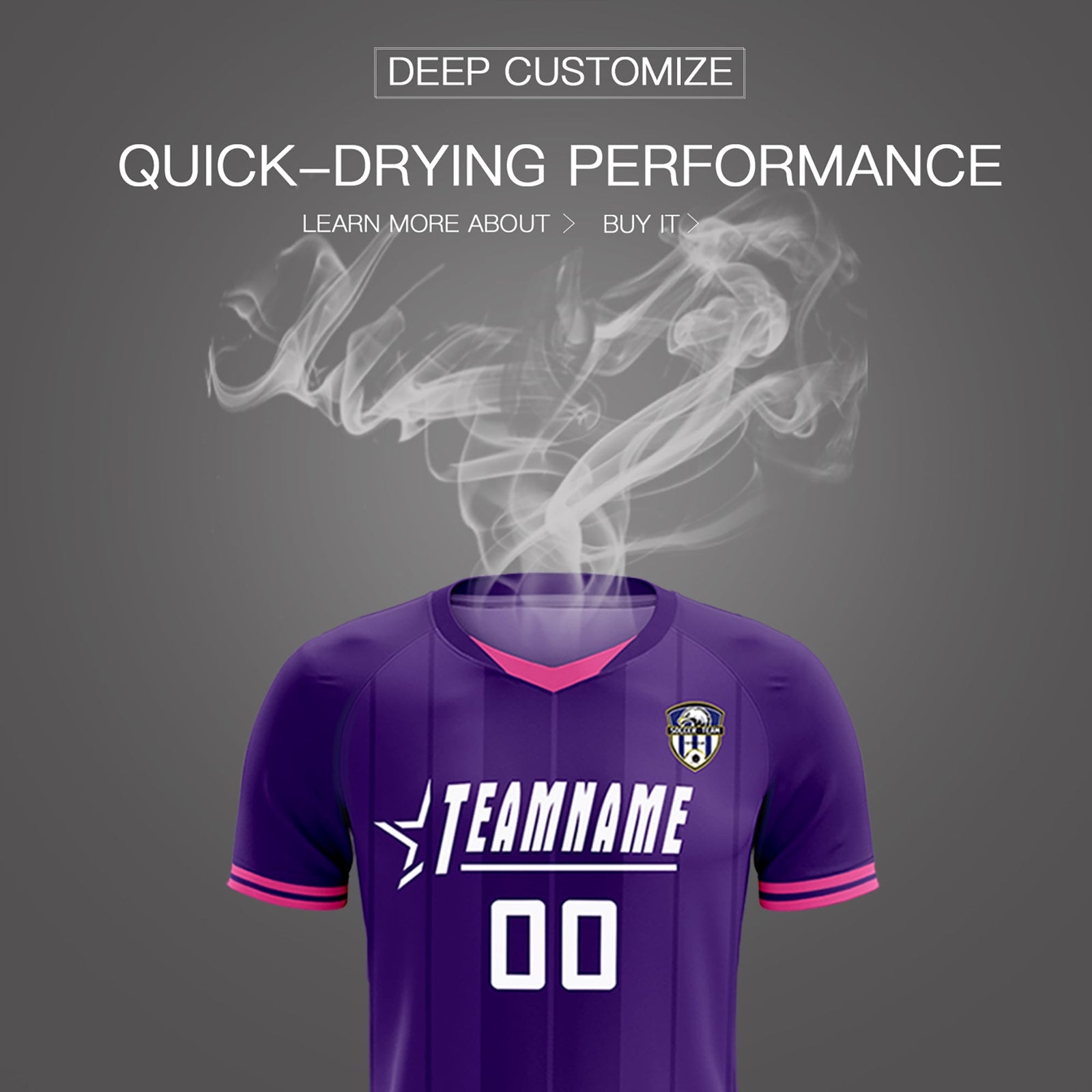 Custom Purple Classic Striped Personalized Soccer Tops/Sets Jersey