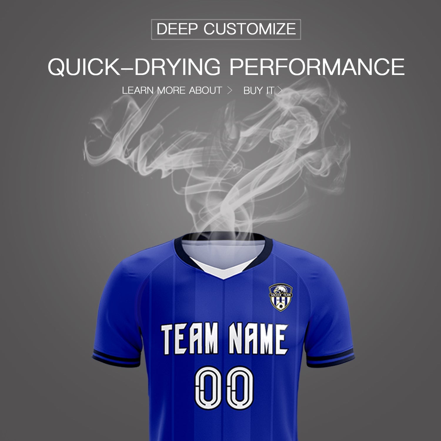 Custom Royal Classic Striped Personalized Soccer Tops/Sets Jersey