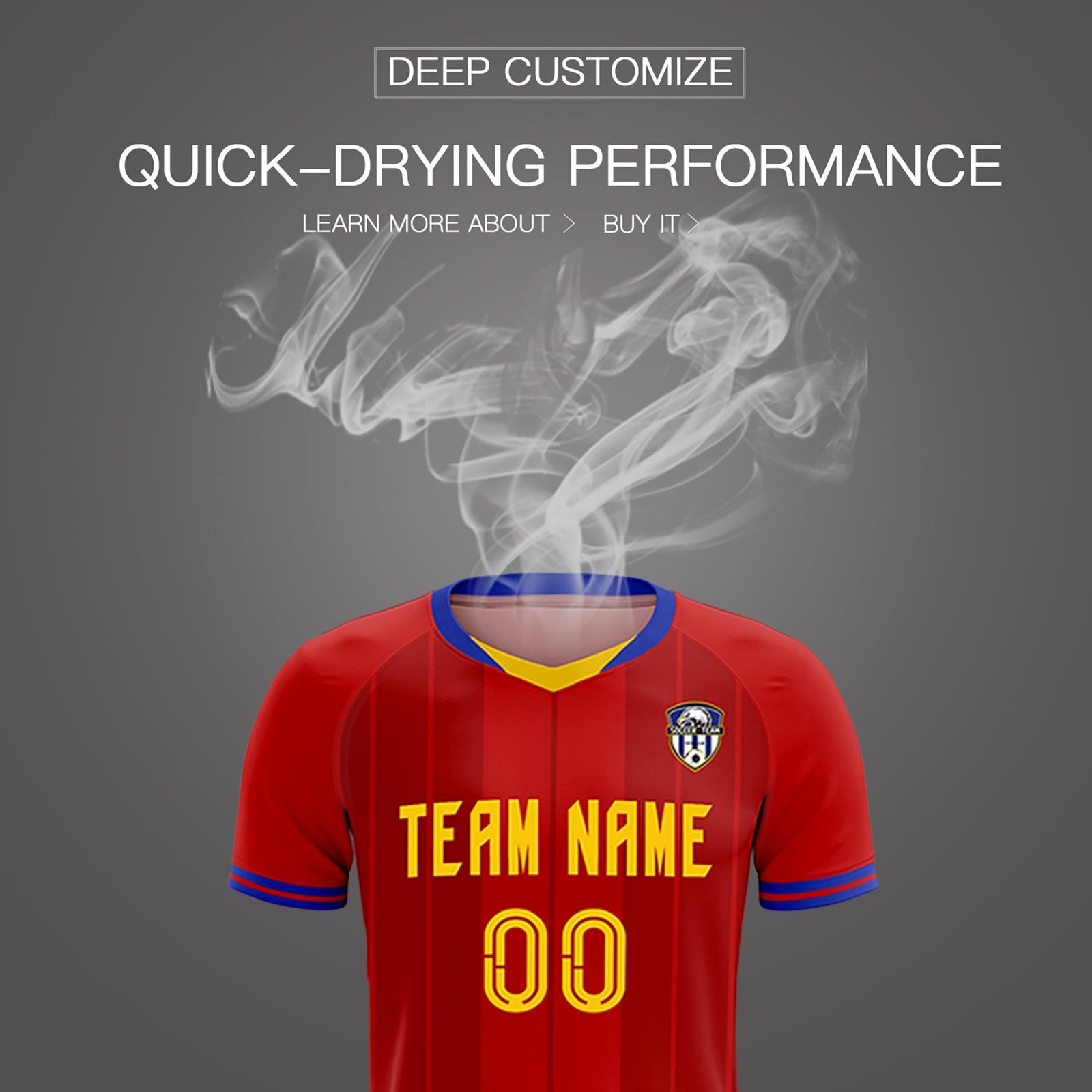 Custom Red Classic Striped Personalized Soccer Tops/Sets Jersey