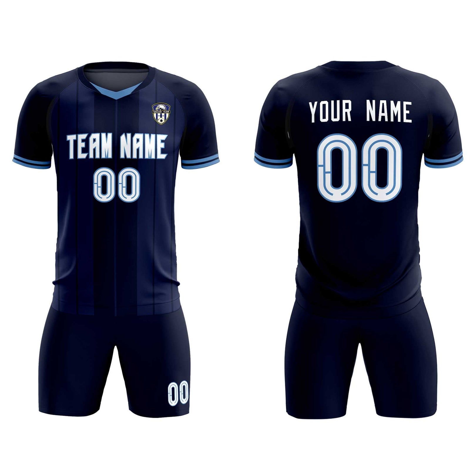 Custom Navy Classic Striped Personalized Soccer Tops/Sets Jersey