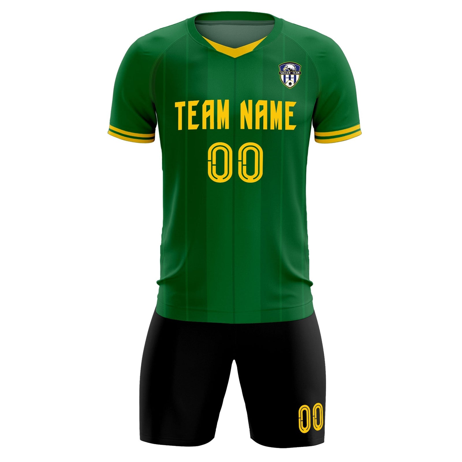 Custom Kelly Green Classic Striped Personalized Soccer Tops/Sets Jersey