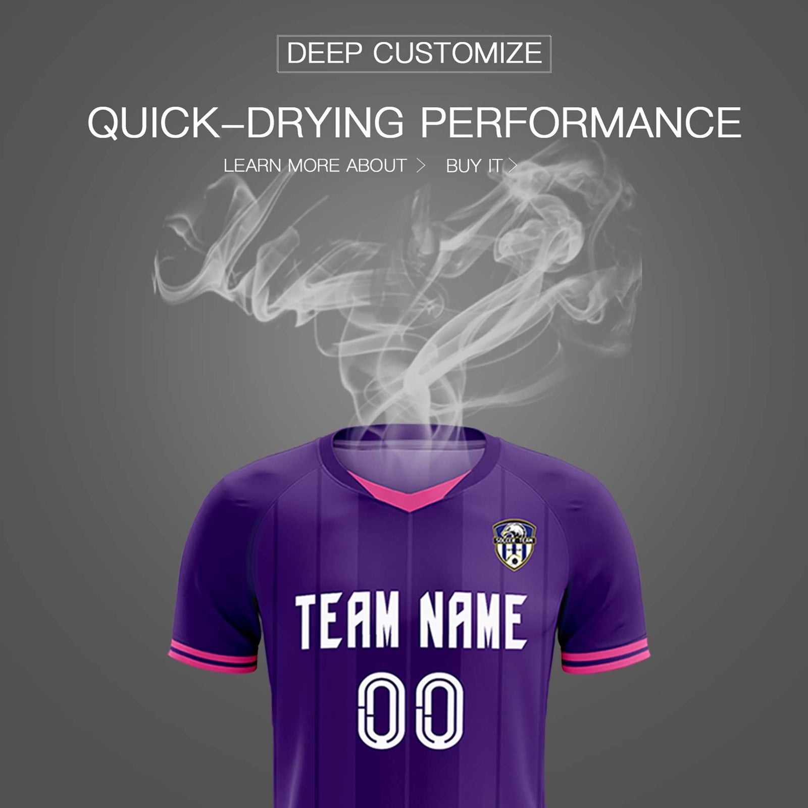 Custom Purple Classic Striped Personalized Soccer Tops/Sets Jersey