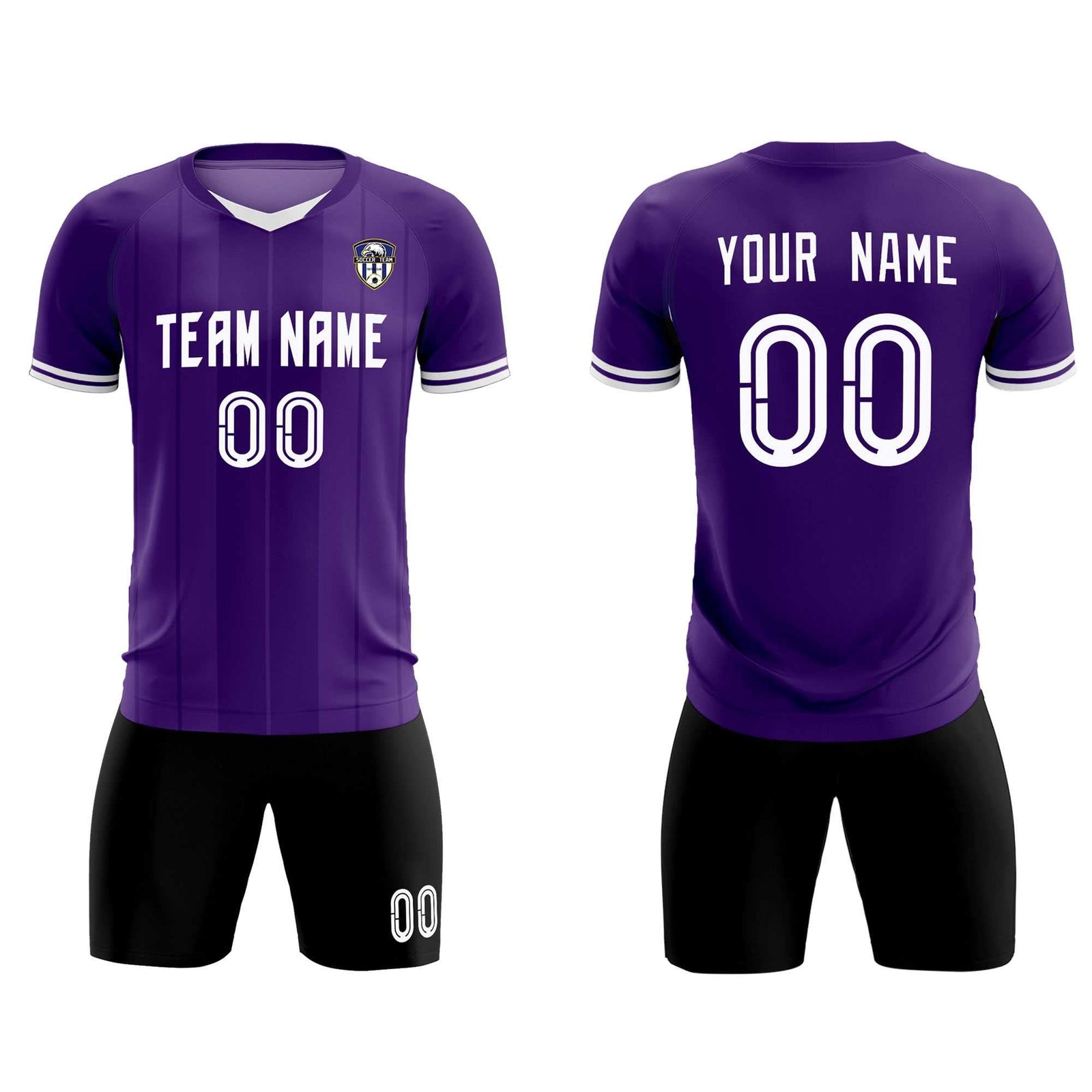 Custom Purple Classic Striped Personalized Soccer Tops/Sets Jersey