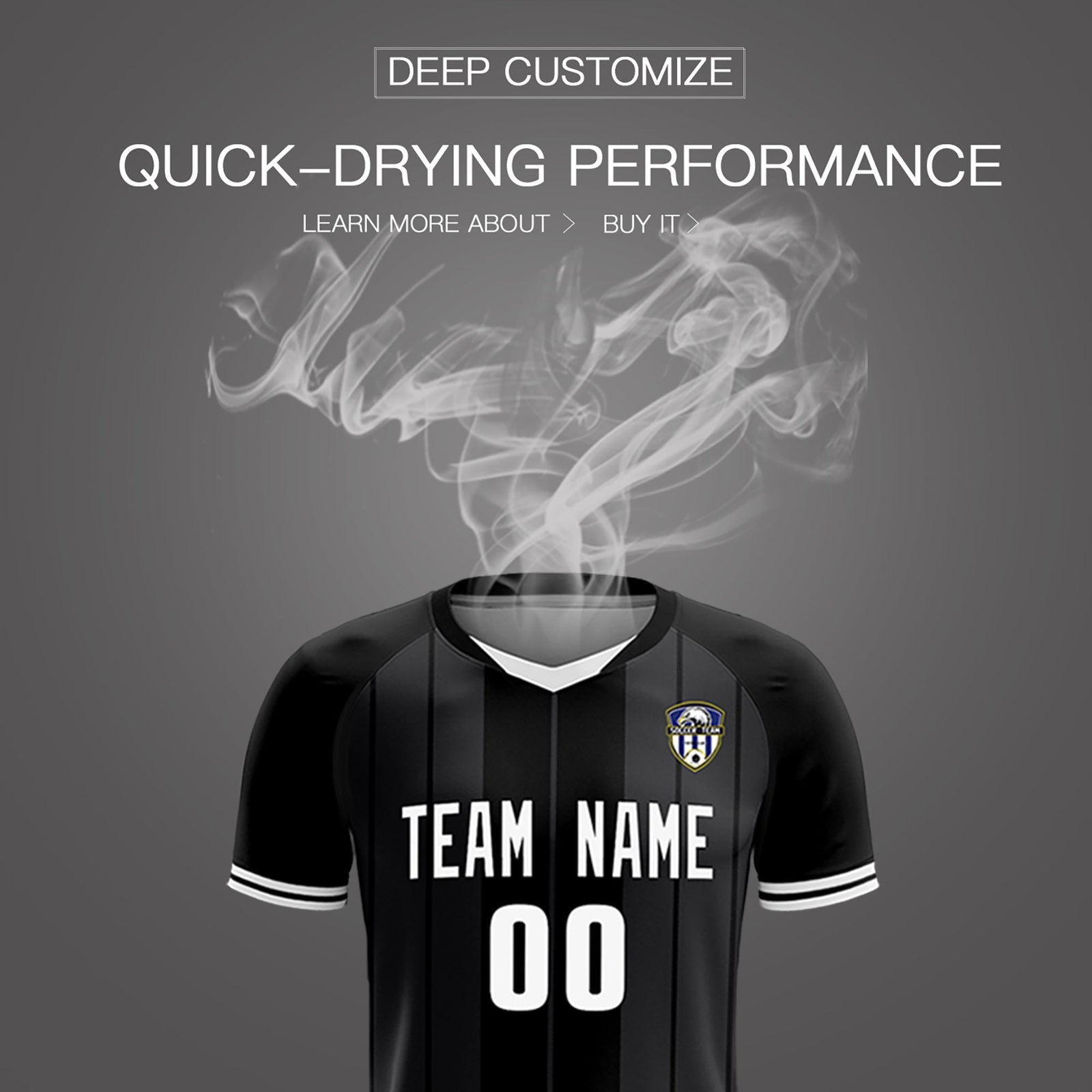 Custom Black Classic Striped Personalized Soccer Tops/Sets Jersey